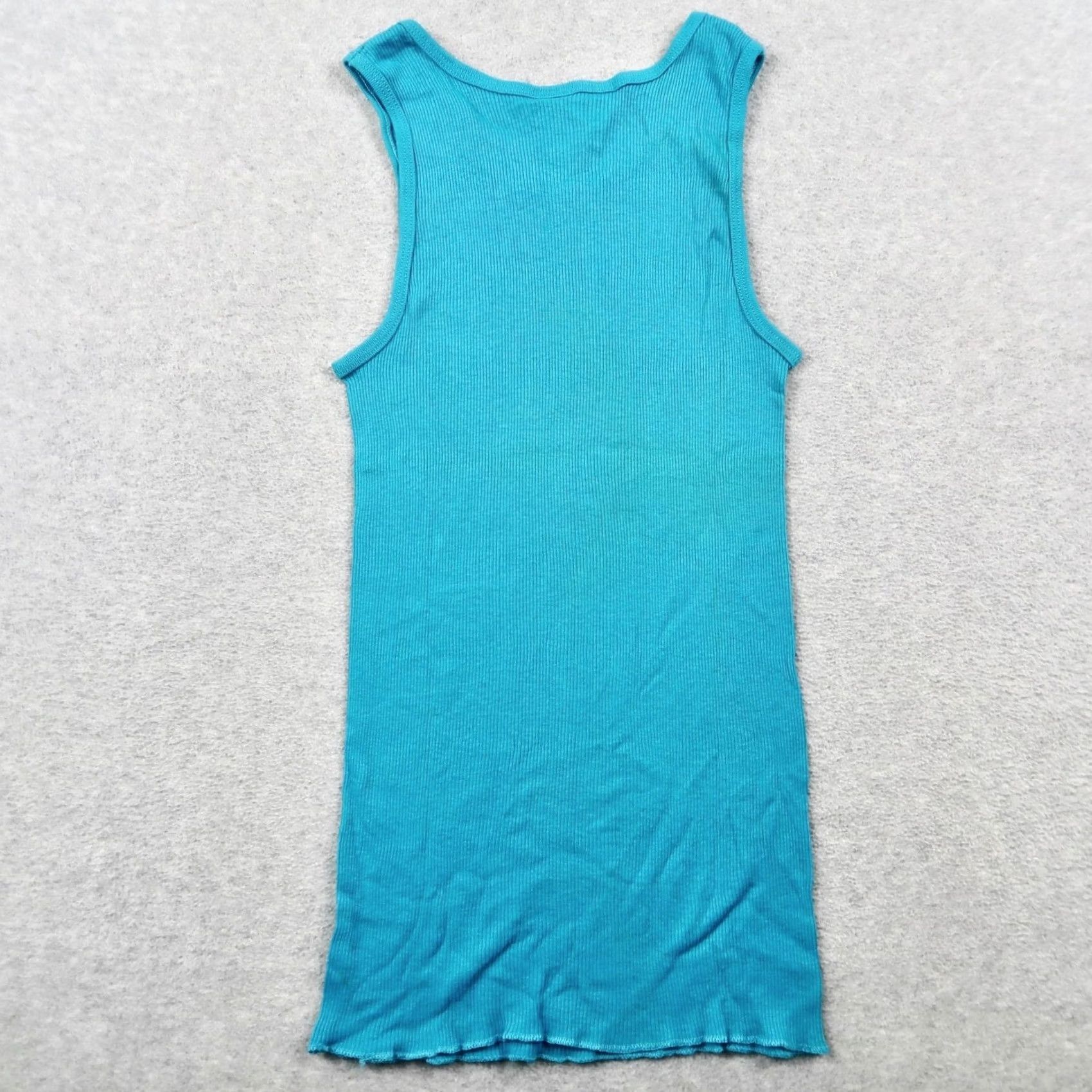 Ocean Pacific VINTAGE Ocean Pacific OP Ribbed Tank Top Blue Graphic M Medium USA Made Size M / US 6-8 / IT 42-44 - 2 Thumbnail