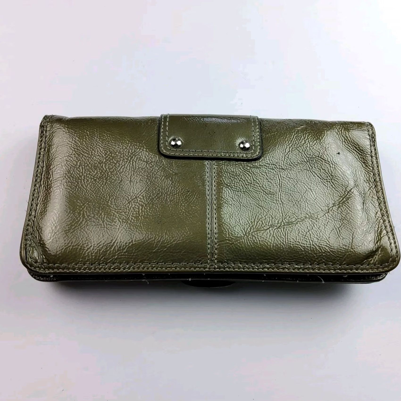 Coach VINTAGE Coach Wallet Wristlet Clutch Leather Buckle Large Organizer Green Womens Size ONE SIZE - 3 Thumbnail