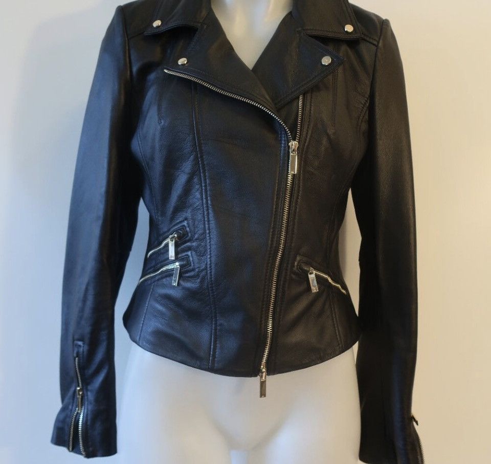 Karen Millen Karen Millen Black Lamb Leather Moto Biker Jacket sz.8 Size M / US 6-8 / IT 42-44 - 2 Thumbnail