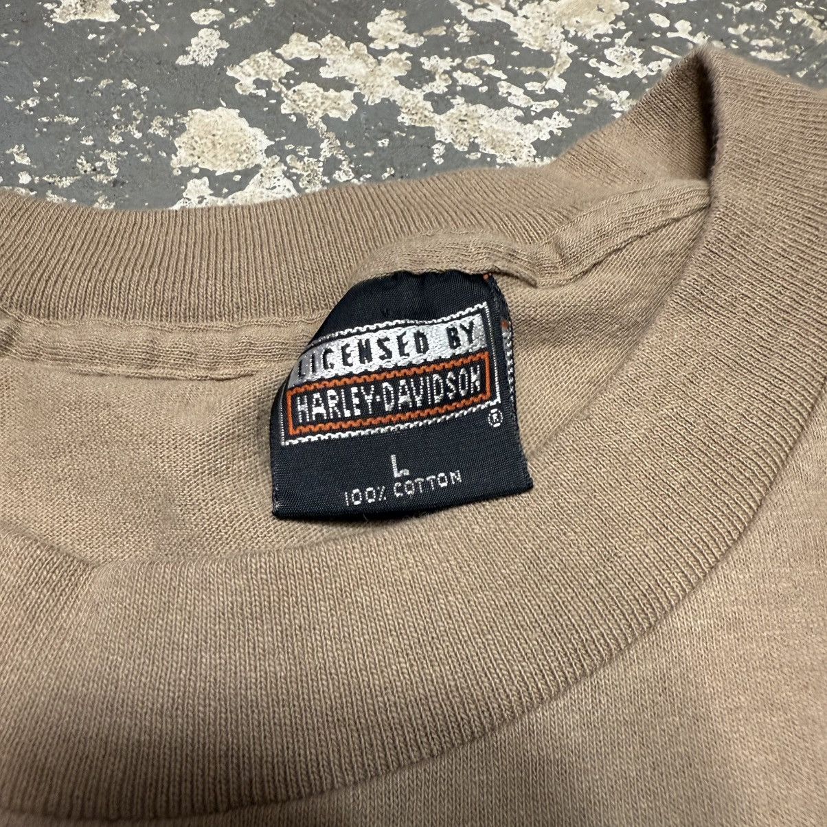 Vintage Vintage Harley Davidson Eagle Sunset Motorcycle Brown Tshirt Size US L / EU 52-54 / 3 - 4 Thumbnail
