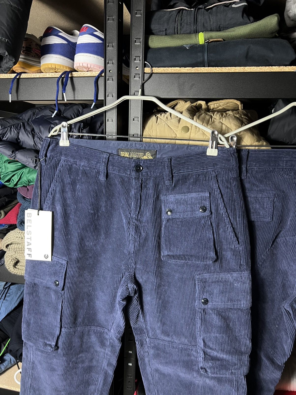 Belstaff NWT Belstaff Trailmaster Cargo Pants Military Corduroy Navy Size US 33 - 8 Thumbnail