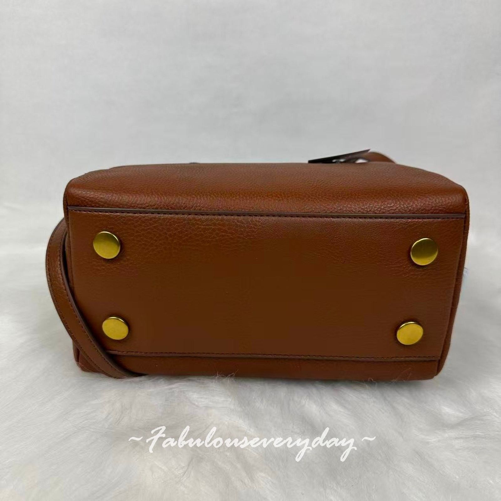 Fossil Fossil Sydney Satchel Crossbody Handbag Leather/Gold/Brown Size ONE SIZE - 7 Thumbnail