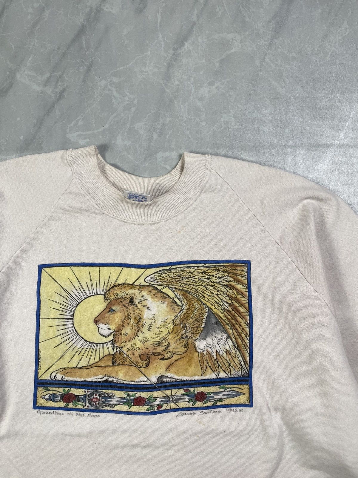 Jerzees Vintage 1992 Lion Egypt Photoprint Crewneck Size US L / EU 52-54 / 3 - 2 Thumbnail