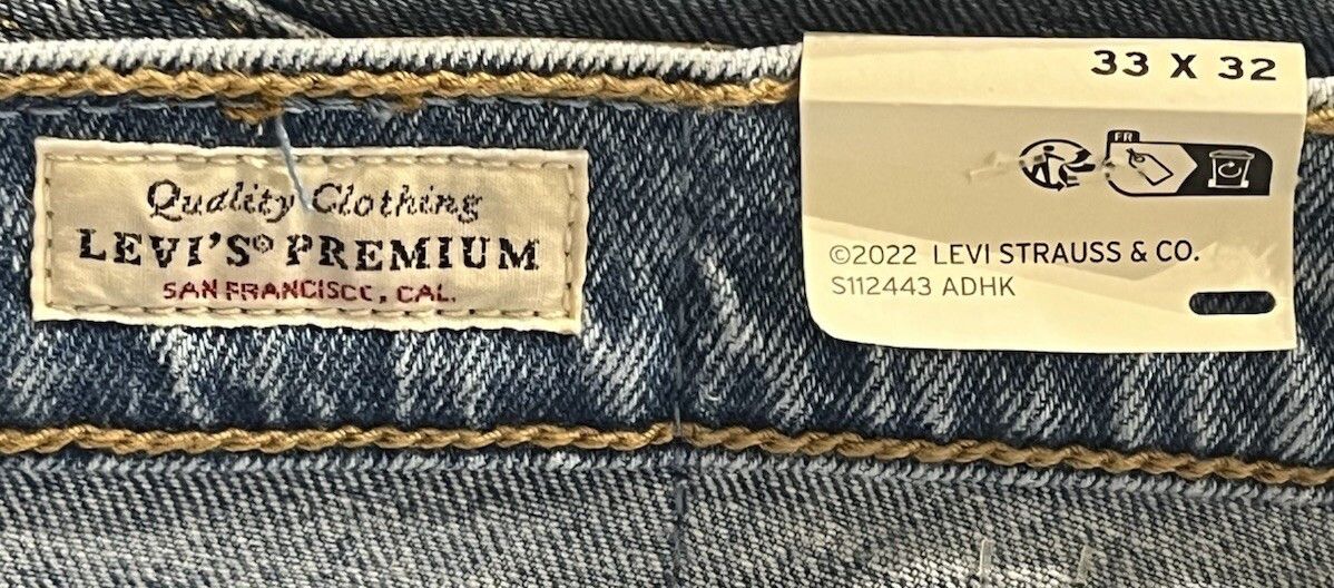 Levi's Levi's Premium 501 Big E Straight Button Fly Stretch Jeans Size US 33 - 8 Thumbnail
