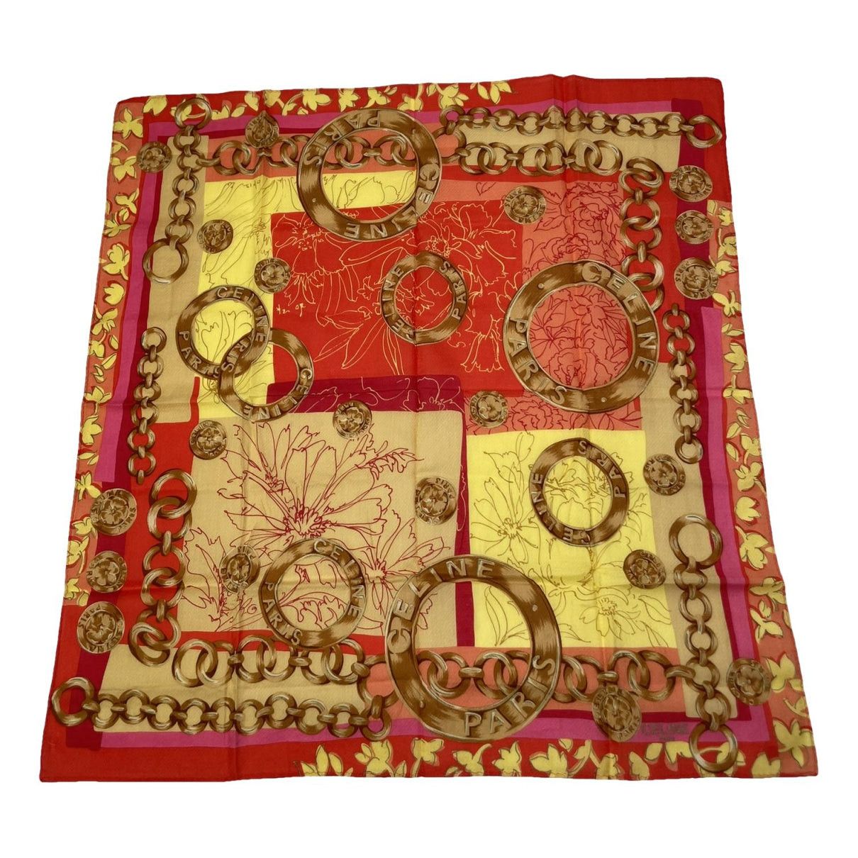 Celine Red Silk Scarf Size ONE SIZE - 1 Thumbnail