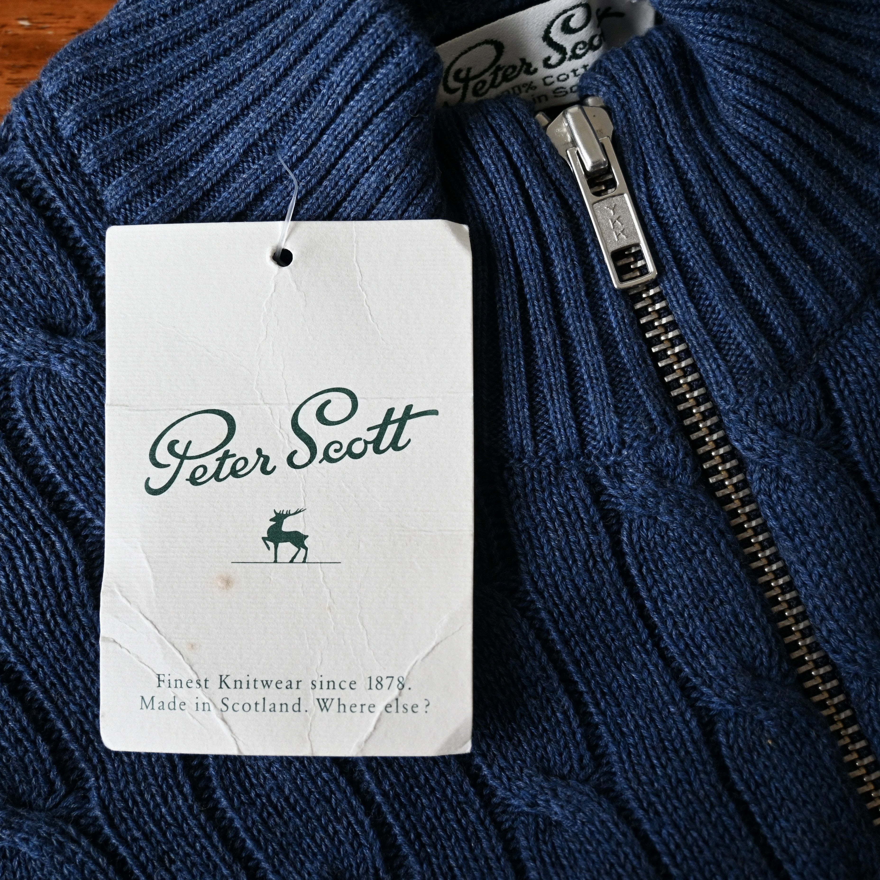 Vintage DEADSTOCK, vintage 1990s Peter Scott zip-up cotton sweater Size US M / EU 48-50 / 2 - 12 Thumbnail