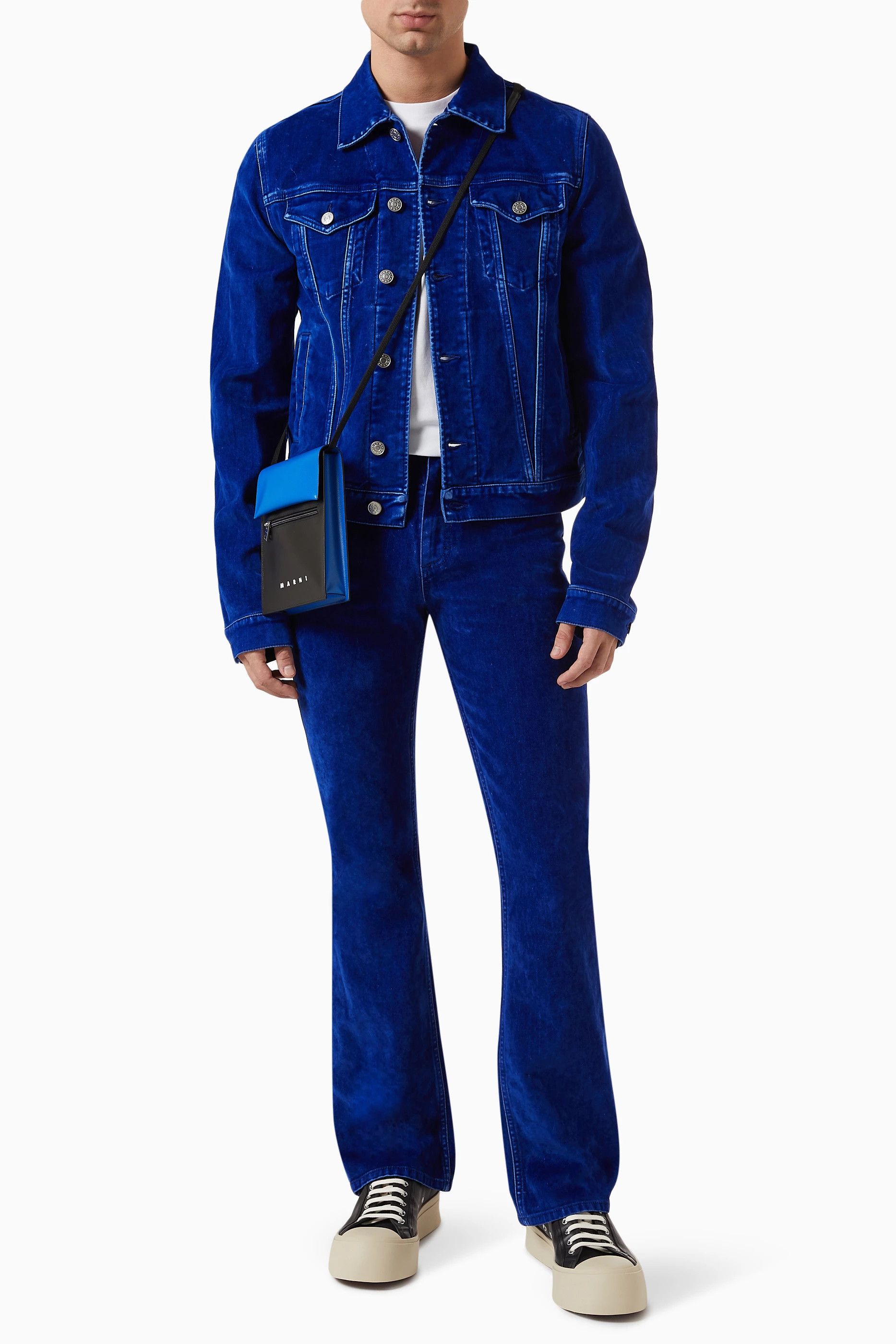 Marni o1y0225 Denim Jacket in Bright Blue Size US M / EU 48-50 / 2 - 4 Thumbnail