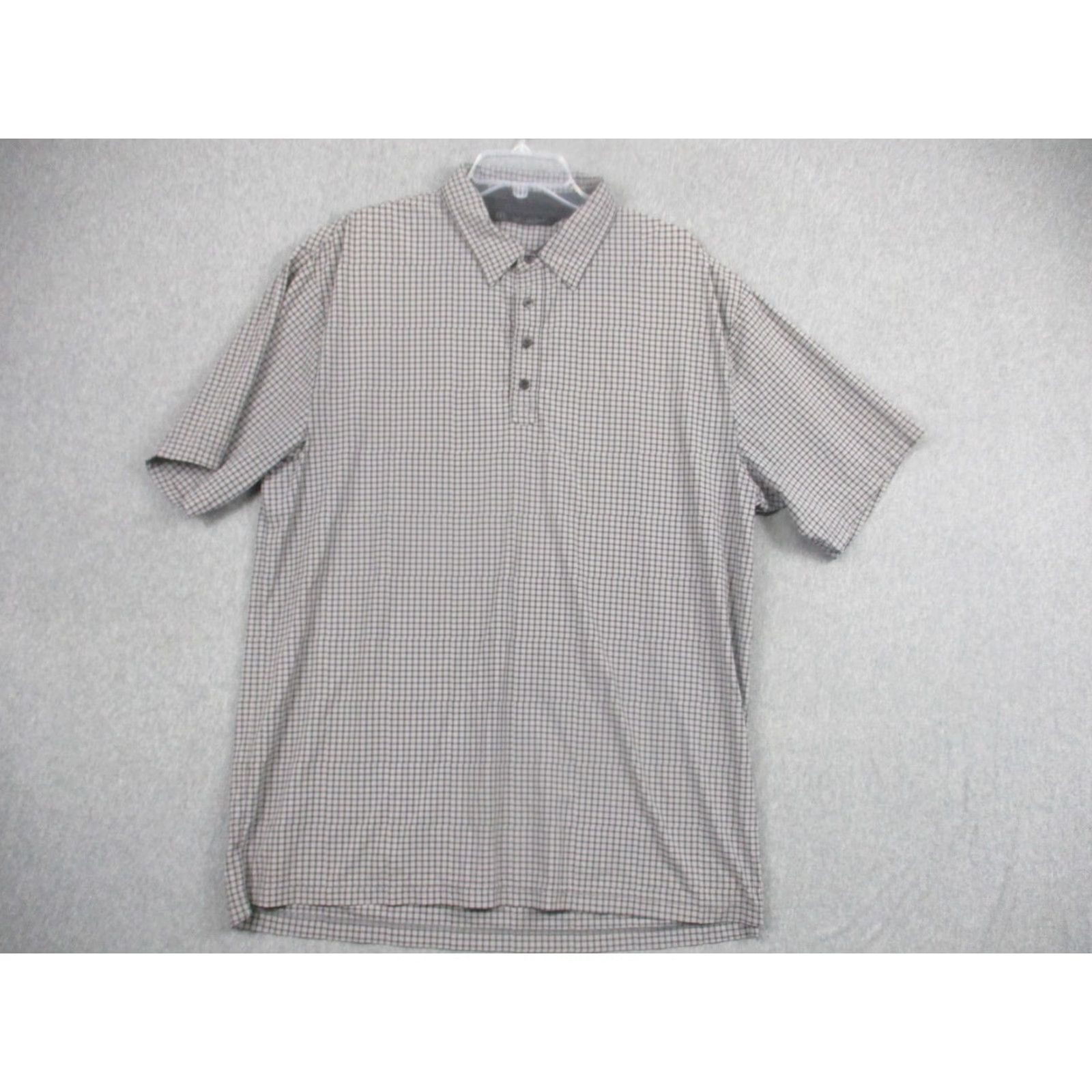 TravisMathew TravisMathew Polo Shirt Mens XL Gray Gingham Stretch Golf Performance Casual Shirt Size US XL / EU 56 / 4 - 2 Thumbnail