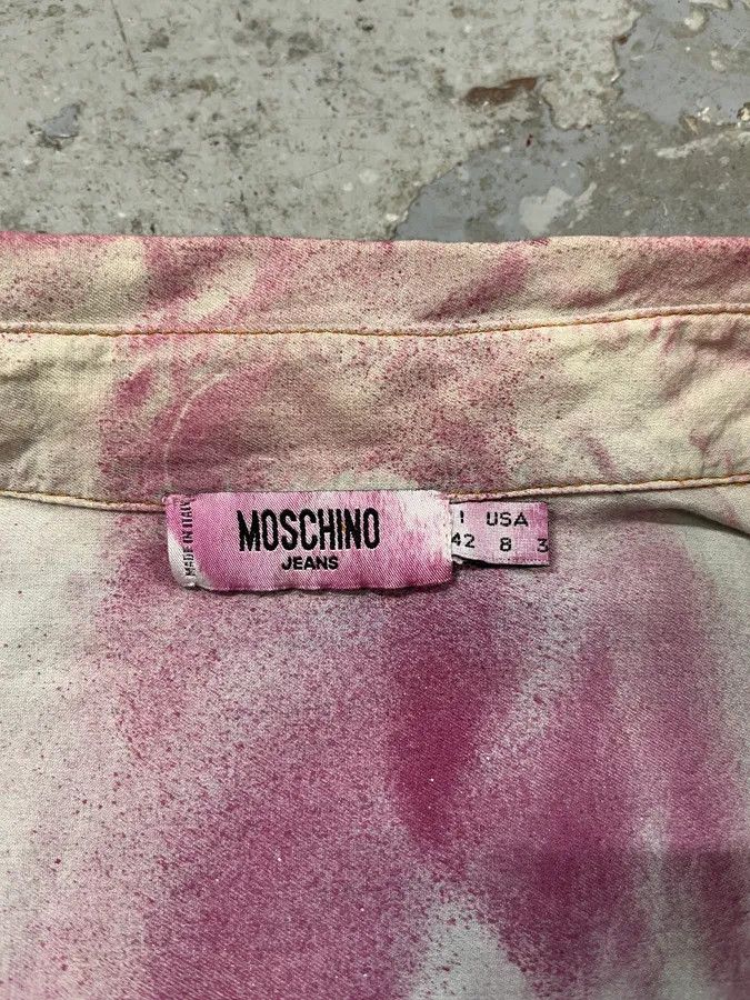 Moschino × Vintage 2000s Moschino Gradient Pink & Blue Shortsleeve Shirt Size S / US 4 / IT 40 - 6 Thumbnail