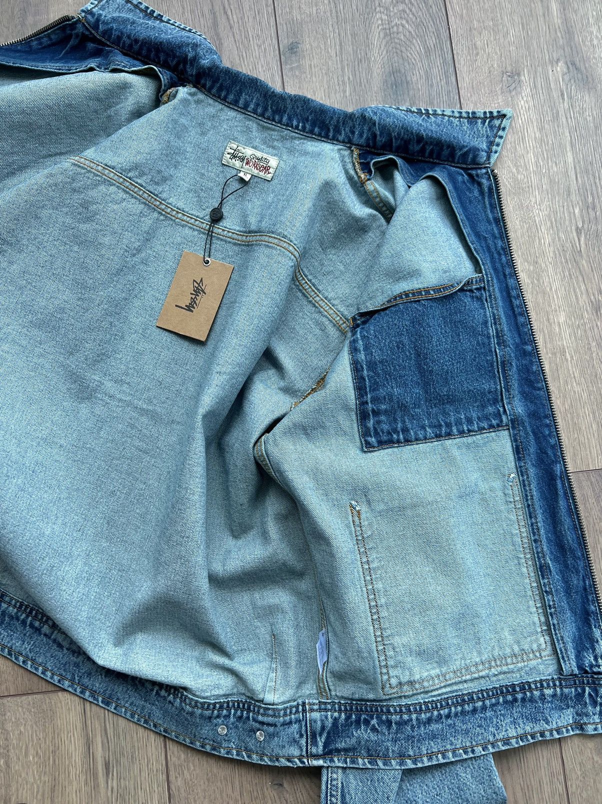 Stussy Stussy FW24 Denim Zip Up Work Jacket “Washed Blue” XL Size US XL / EU 56 / 4 - 9 Thumbnail