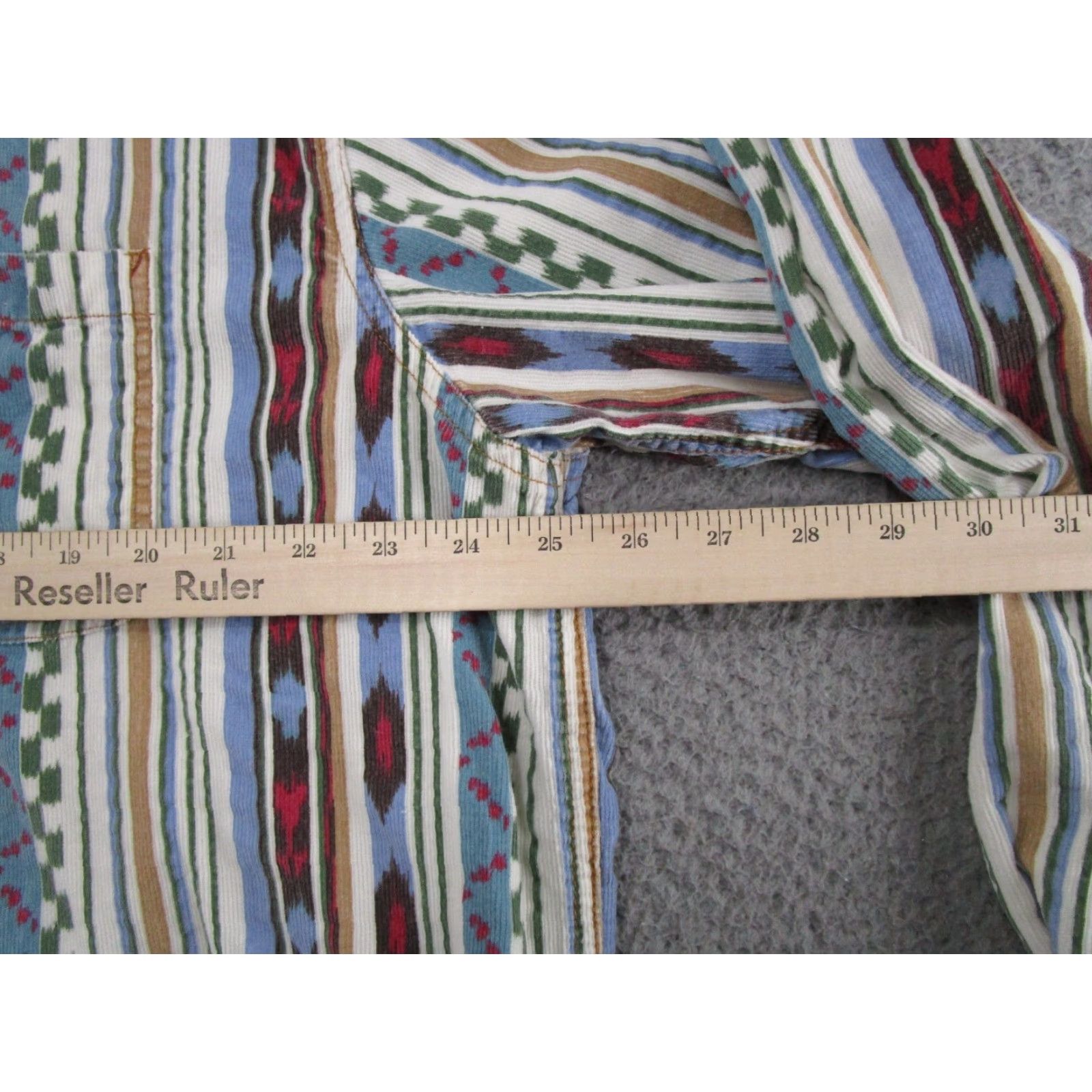 The Territory Ahead Territory Ahead Mens Shirt XL Multicolor Aztec Southwest Striped Corduroy Button-Up 90s Y2K Size US XL / EU 56 / 4 - 5 Thumbnail