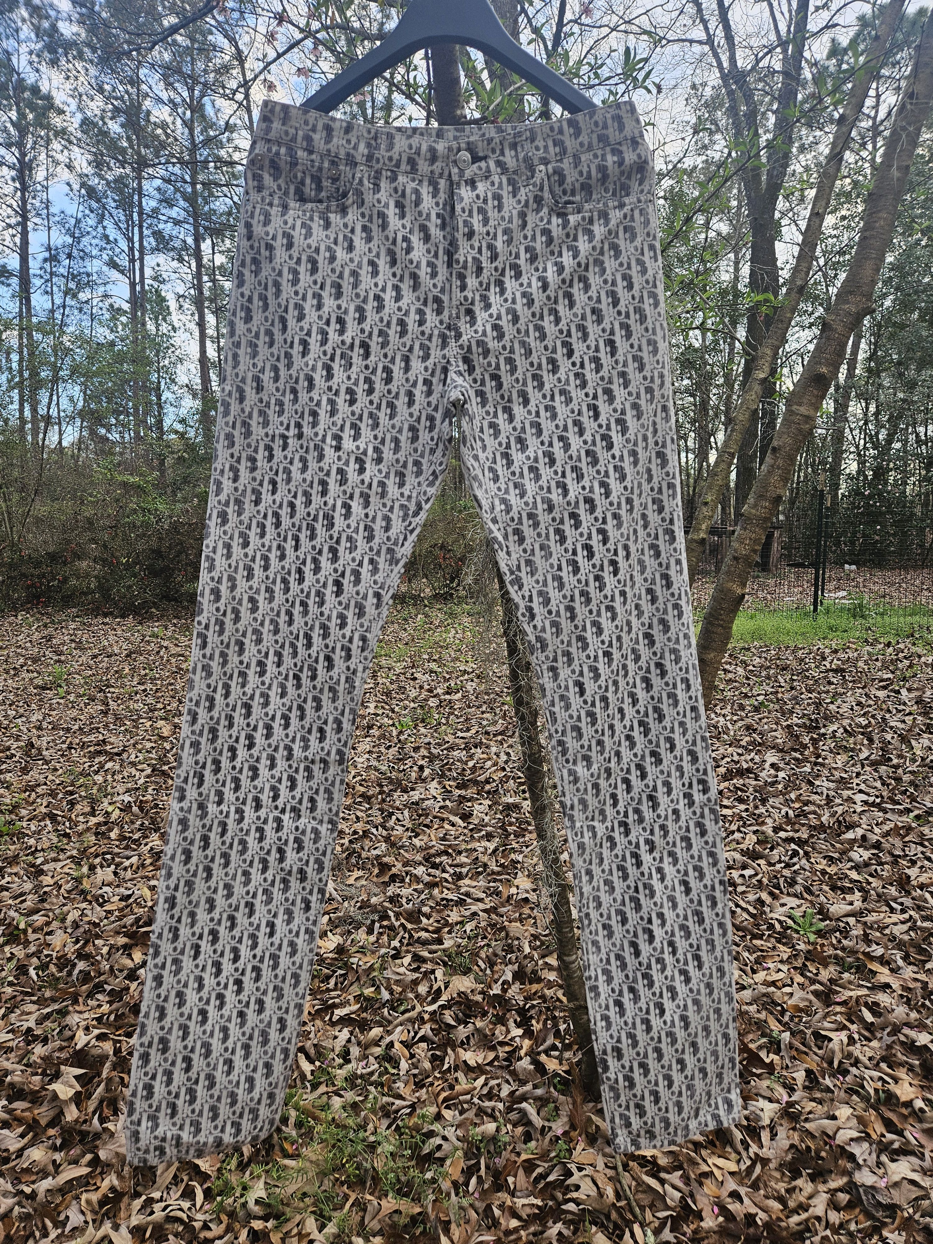 Dior Oblique Light Gray Kasuri Cotton Denim Pants