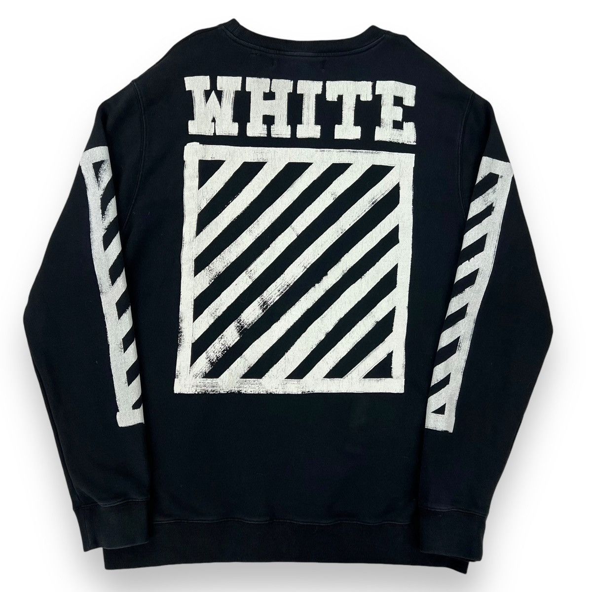 Off-White Off-White Brushed Diagonal Black Sweatshirt Size US L / EU 52-54 / 3 - 3 Thumbnail