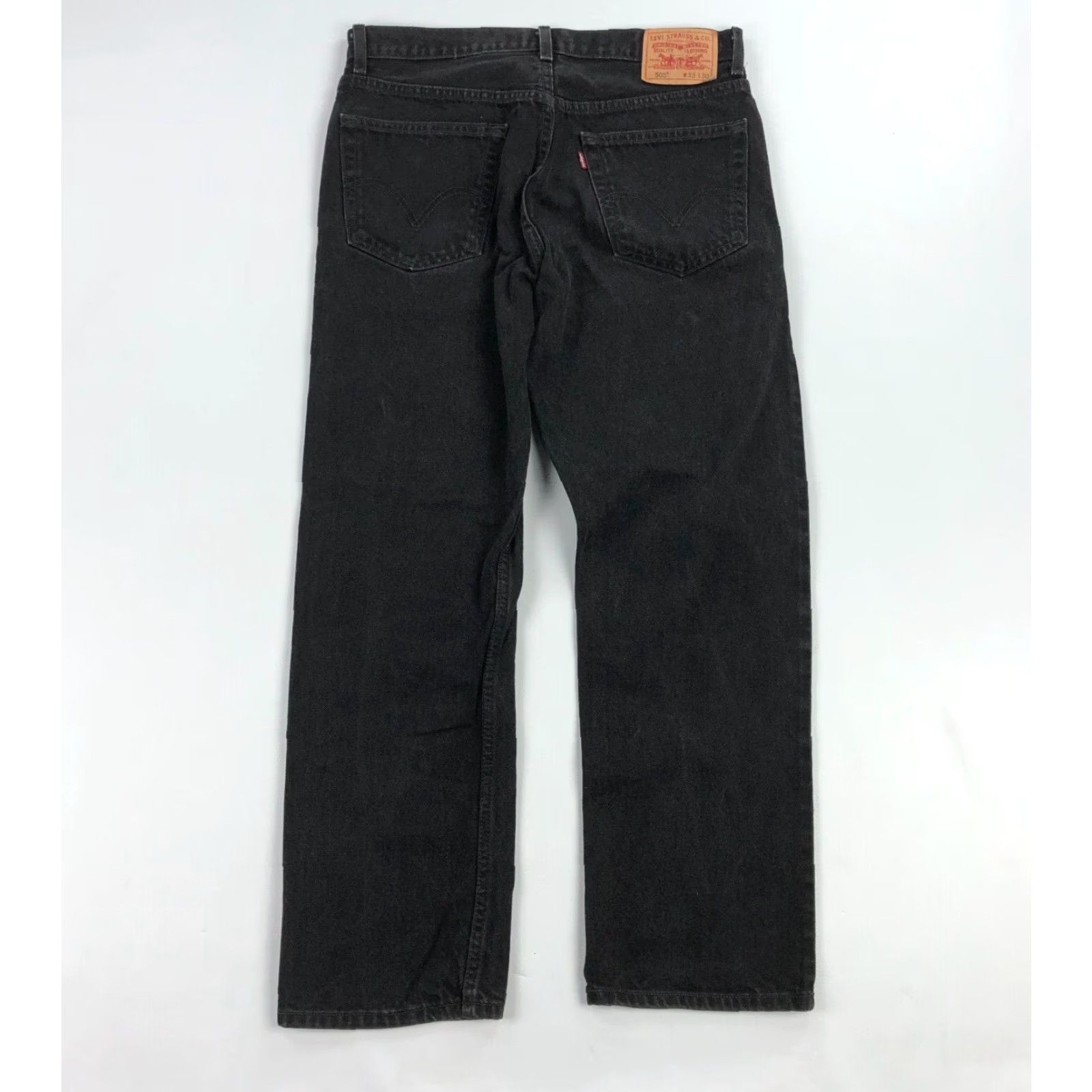 Levi's VINTAGE Levi's Jeans Mens 34x34 Black 505 American Denim Pants Straight Boots Regular Mens Size US 33 - 3 Thumbnail