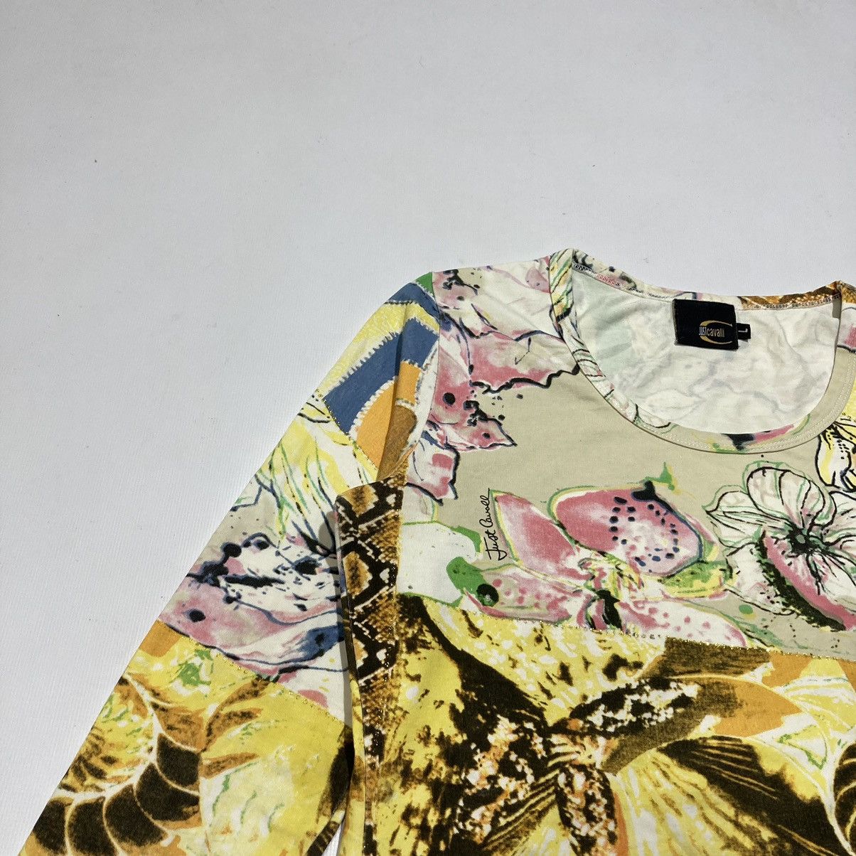 Roberto Cavalli Just Cavalli Abstract All Over Print Long Sleeve Shirt Size M / US 6-8 / IT 42-44 - 4 Thumbnail