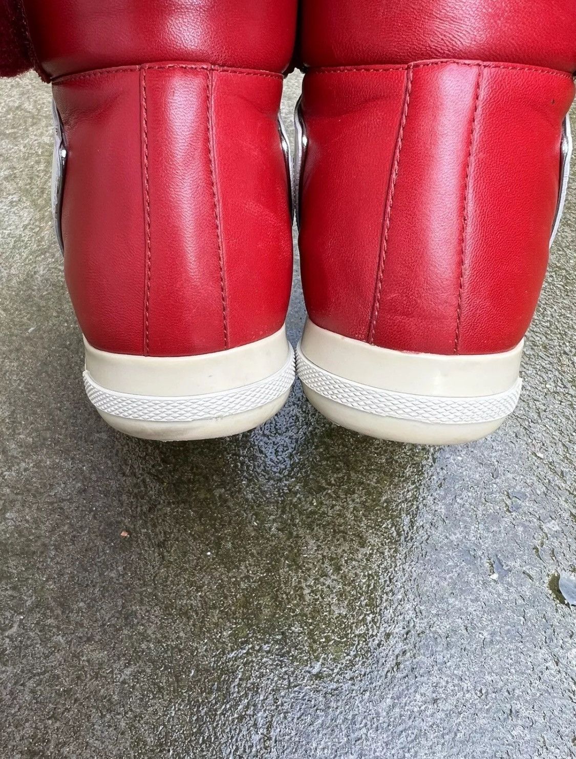 Prada ☄️Prada☄️White/Red Soft leather Sneakers (3T5743) Size US 8 / IT 38 - 9 Thumbnail