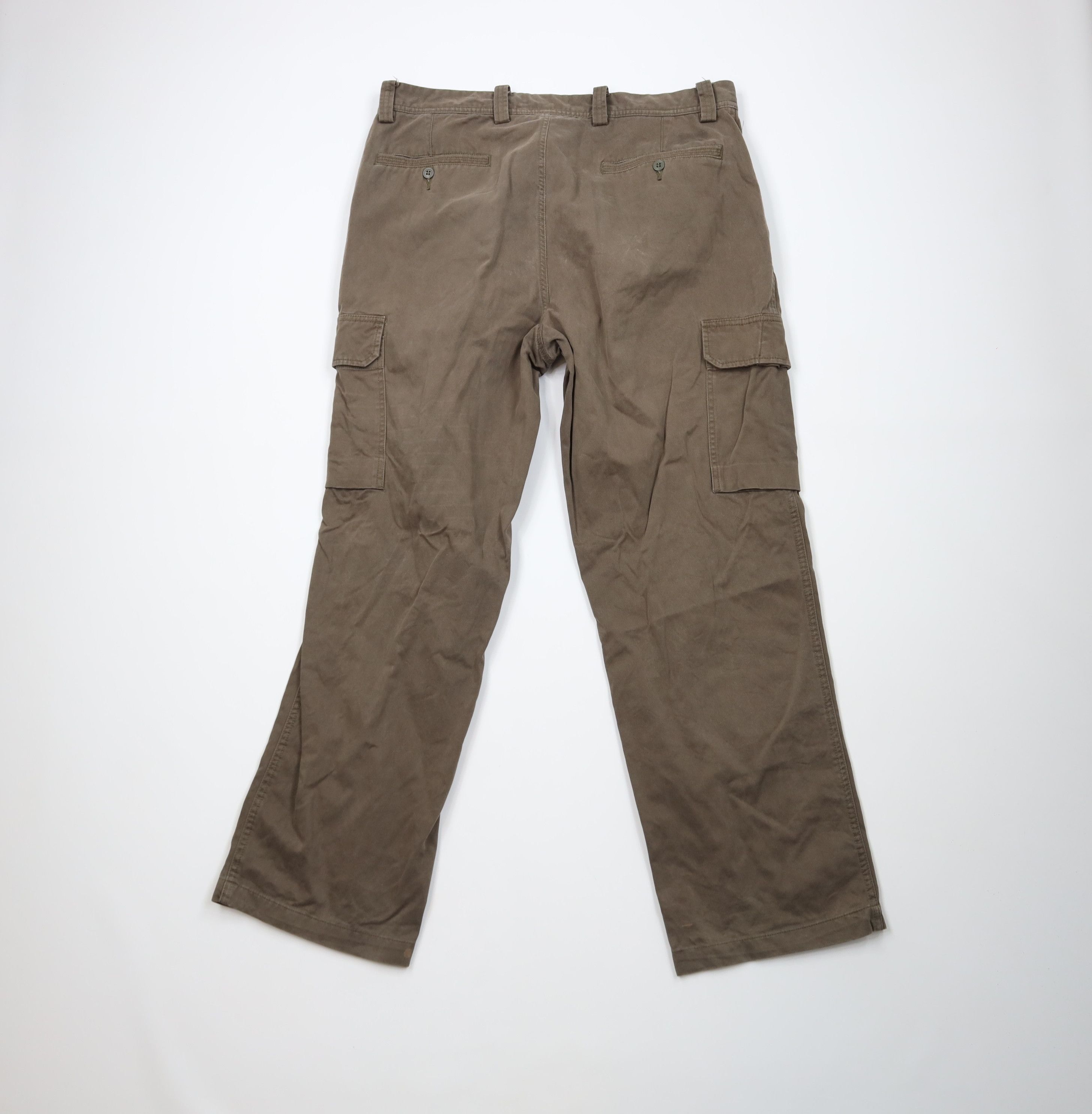 Vintage Vintage 90s Streetwear Baggy Wide Leg Cargo Pants Green Size US 36 / EU 52 - 7 Thumbnail