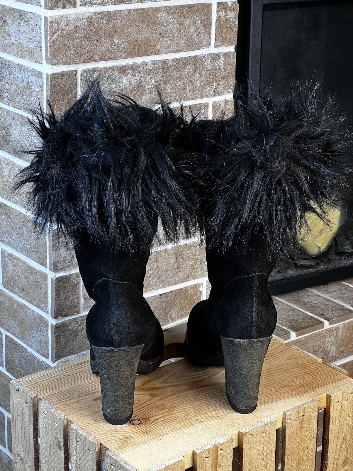 Prada Prada Faux Fur High Heels Ankle Suede Boots Size US 7 / IT 37 - 5 Thumbnail