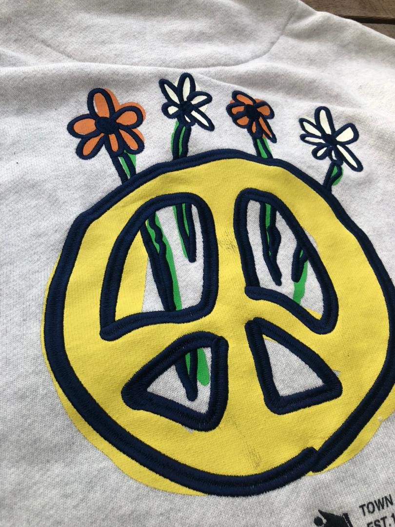 Towncraft Vintage Towncraft "Peace And Flower" Half-Zip Sweatshirt Size US XXL / EU 58 / 5 - 6 Thumbnail