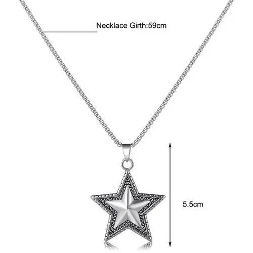 Jewelry Punk Five Pointed Star Pendant Necklaces Size ONE SIZE - 4 Thumbnail