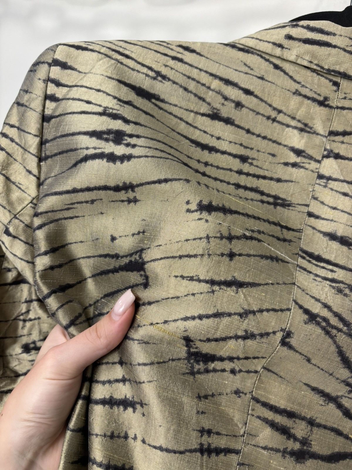 Escada Vintage Laurel By Escada Gold Avant Garde Silk Blazer Jacket Size S / US 4 / IT 40 - 18 Thumbnail