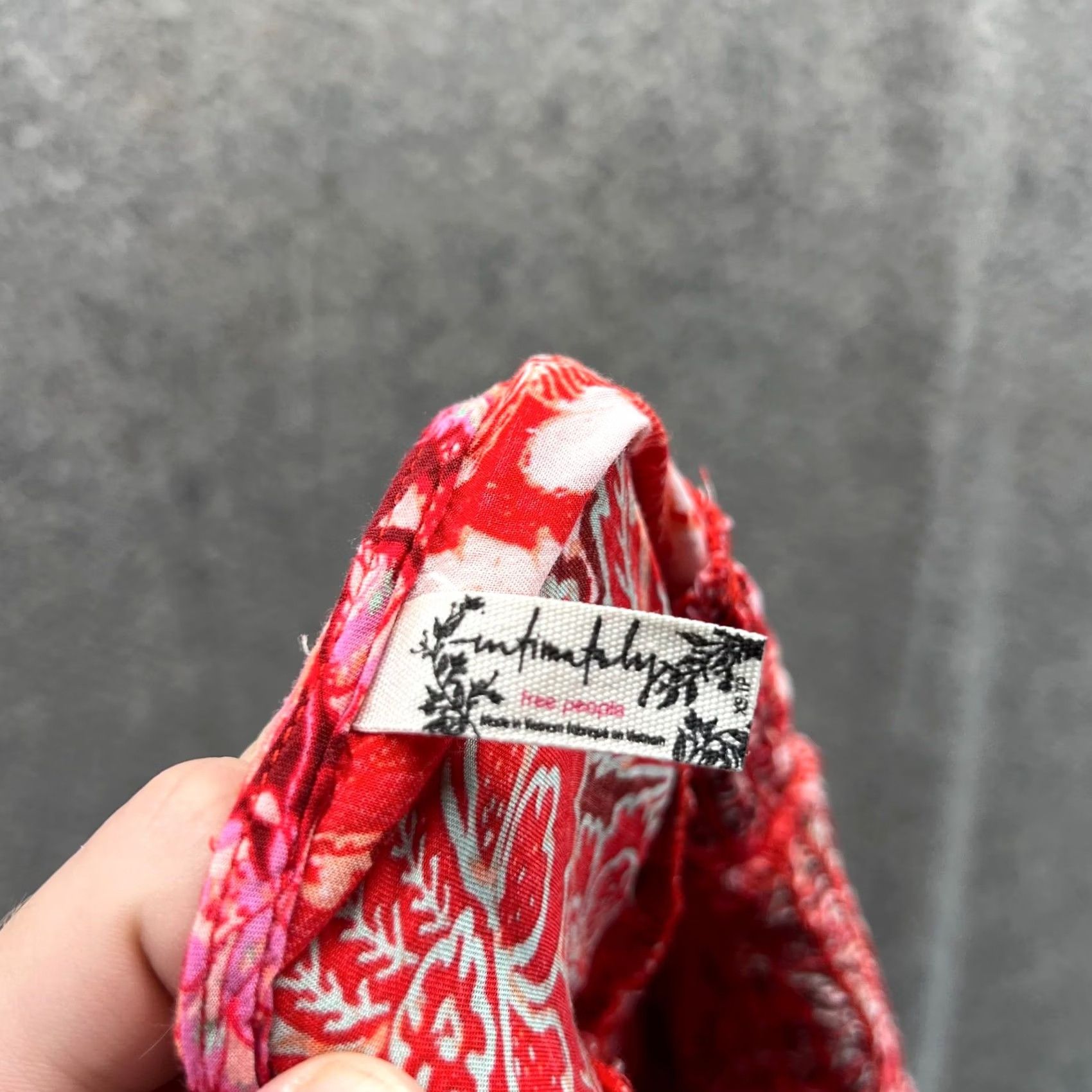 Free People VINTAGE? No. Free People Dress Womens XS Red Pink Floral Boho Maxi Spaghetti Straps Pencil Size XS / US 0-2 / IT 36-38 - 3 Thumbnail