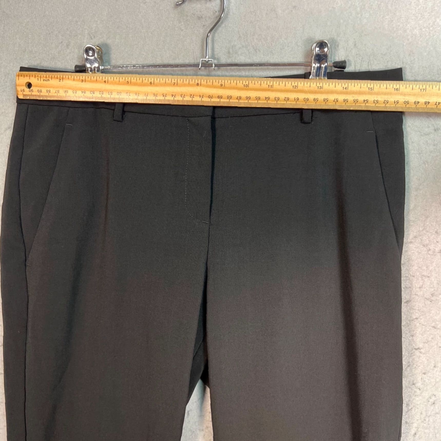 Theory Theory Black Womens 10 Slim-Fit Trousers Louise Urban Style W/ Stretch Waistband Pants Women 10 Black Stretch Waistband Slim Modern Dress Pants Size ONE SIZE - 6 Thumbnail
