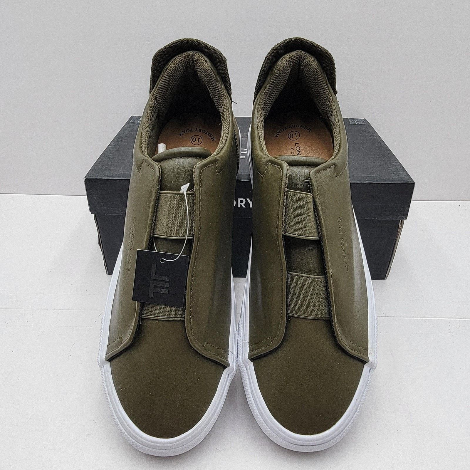 London Fog London Fog Mens Sz 10 Dark Olive Francis Memory Foam Slip On Size US 10 / EU 43 - 4 Thumbnail