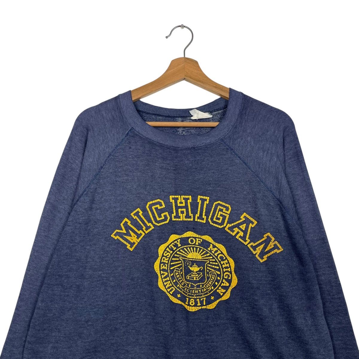 Vintage Vintage 80s University Of Michigan Crewneck Sweatshirt Size US M / EU 48-50 / 2 - 2 Thumbnail
