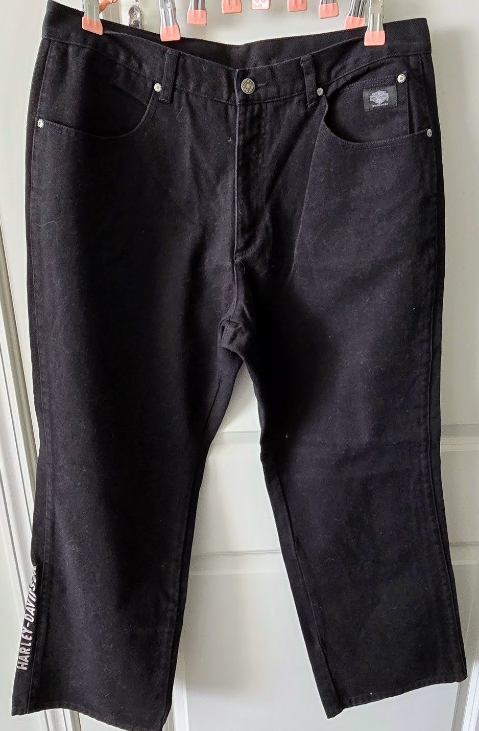 Harley Davidson Harley Davidson Black Flare Jeans Size 40" / US 18 - 1 Thumbnail