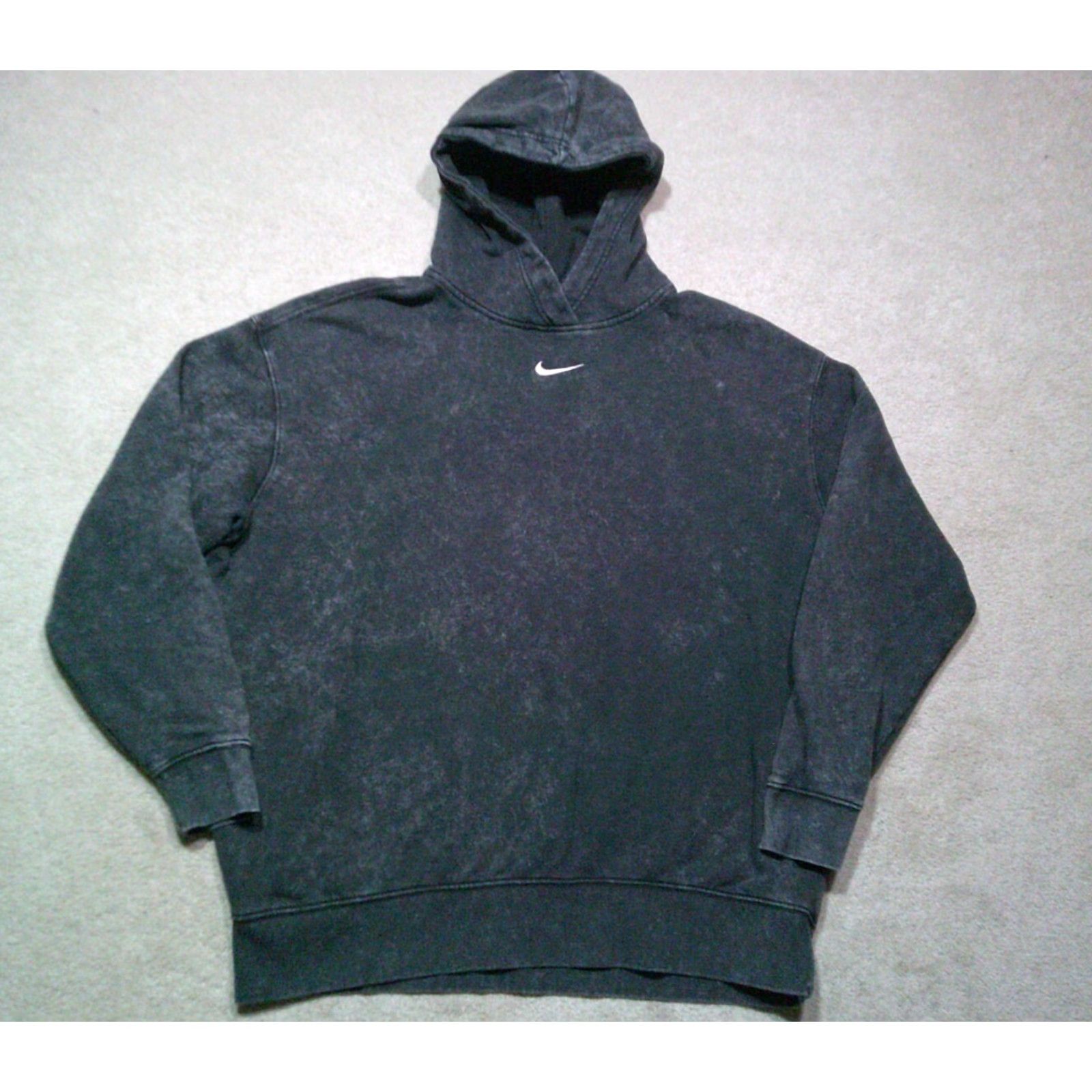 Nike Nike Center Swoosh Hoodie Sweatshirt Men Large Black Gray Nike Air Logo Pullover Hooded Sweatshirt, Regular Fit, Knit Cotton, Long Sleeve, - Size US L / EU 52-54 / 3 - 2 Thumbnail