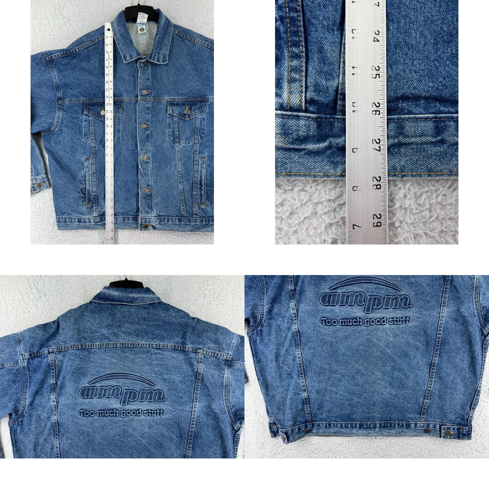 Denime VINTAGE Tyca Jacket Mens 2XL XXL Blue Denim Y2K Trucker Button Up US Made AM PM Size US XXL / EU 58 / 5 - 9 Thumbnail