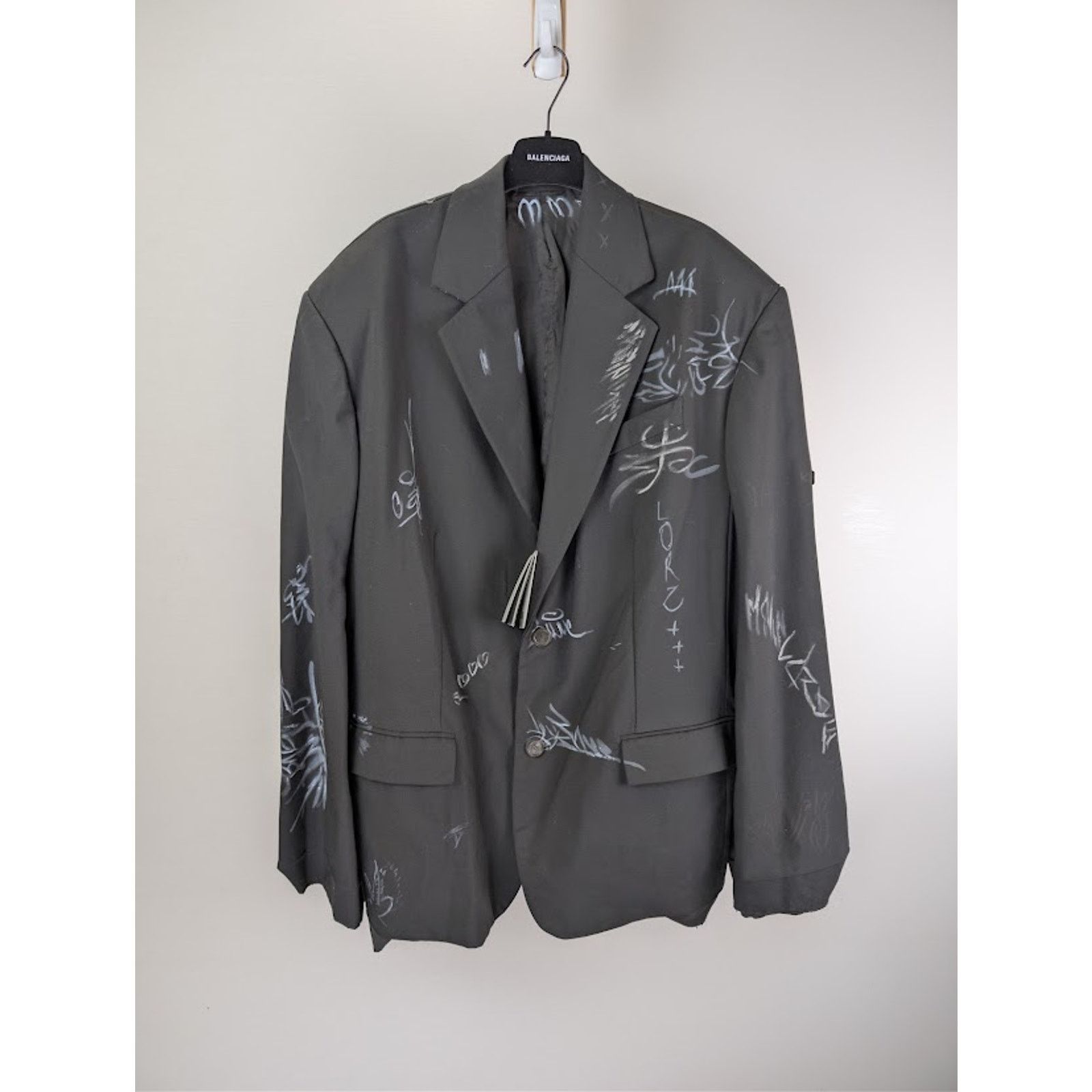 Balenciaga o1rshd1 Fluid Wool Barathea Skater Tailored Jacket in Black Size US S / EU 44-46 / 1 - 1 Thumbnail