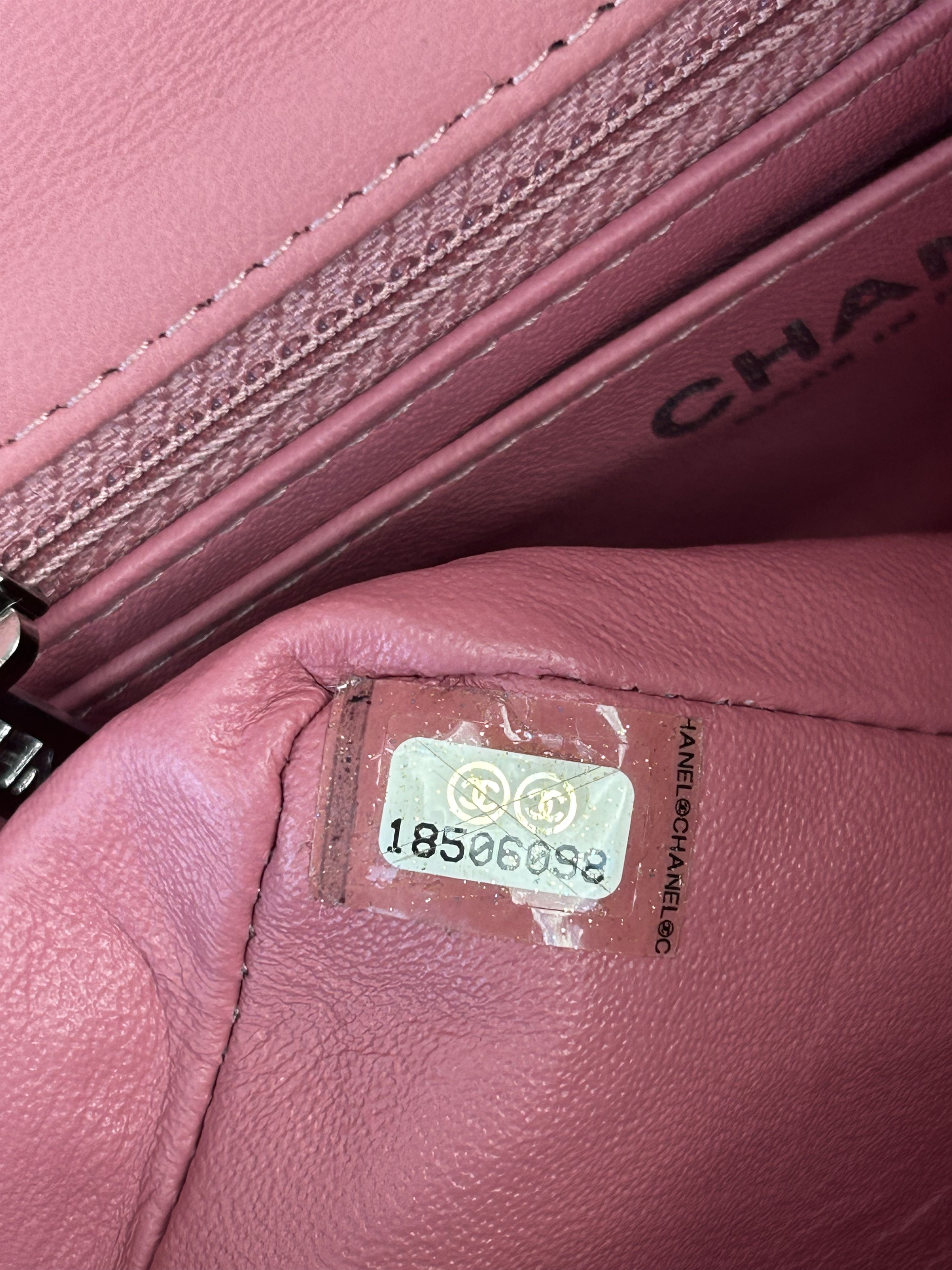 Chanel Pink Quilted Lambskin Mini Rectangular Flap Bag
