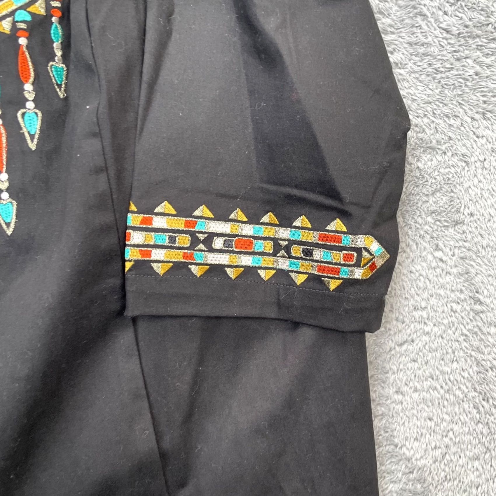 Bob Mackie VINTAGE Bob Mackie Jacket Womens 1X Plus Black Wearable Art Santa Fe Dream Tribal Coat Jacket Size XL / US 12-14 / IT 48-50 - 4 Thumbnail