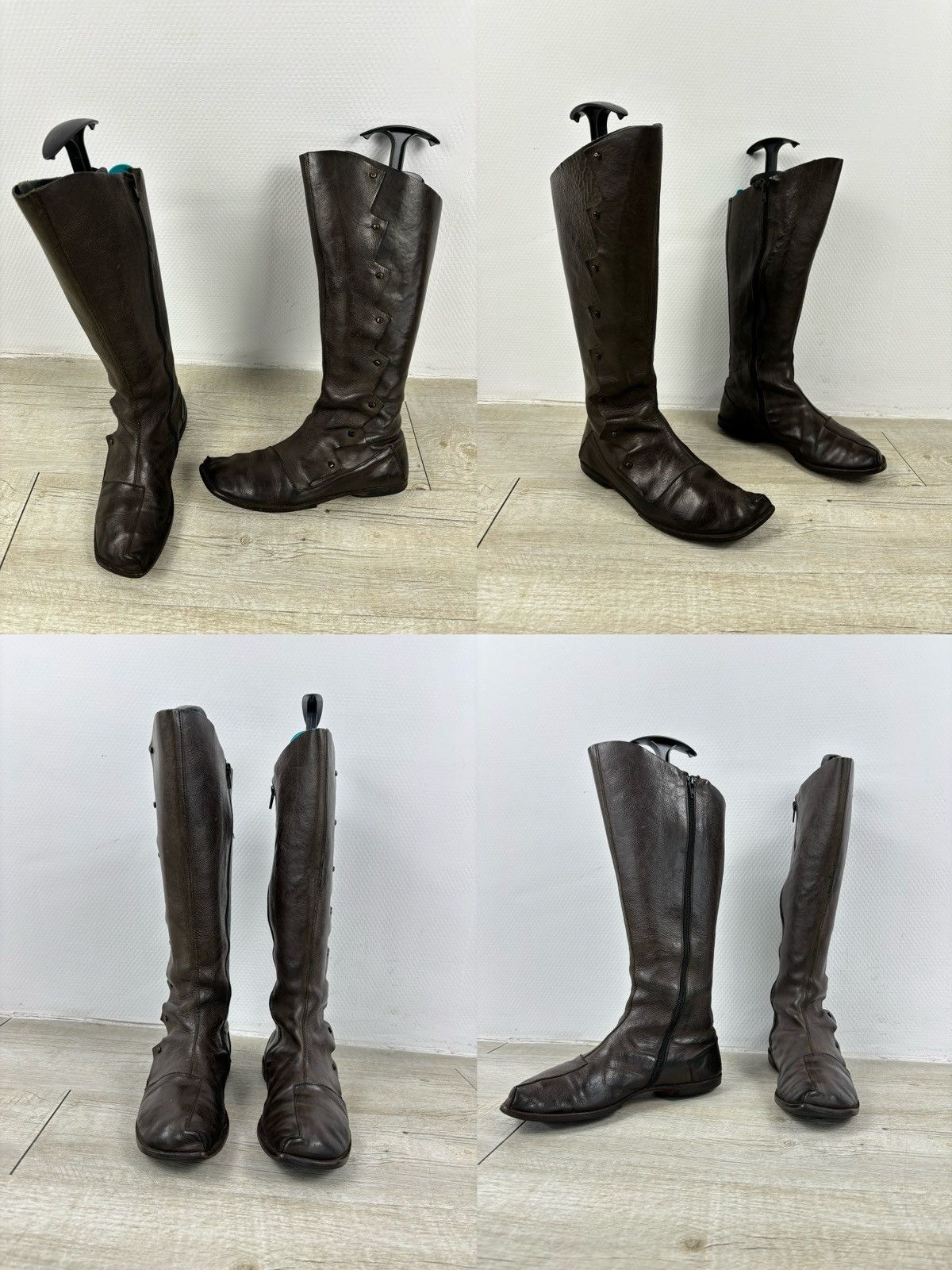 CYDWOQ RARE RUGGED Hand Made USA Leather Knee High Hessian Boots 38 Size US 8 / IT 38 - 1 Thumbnail