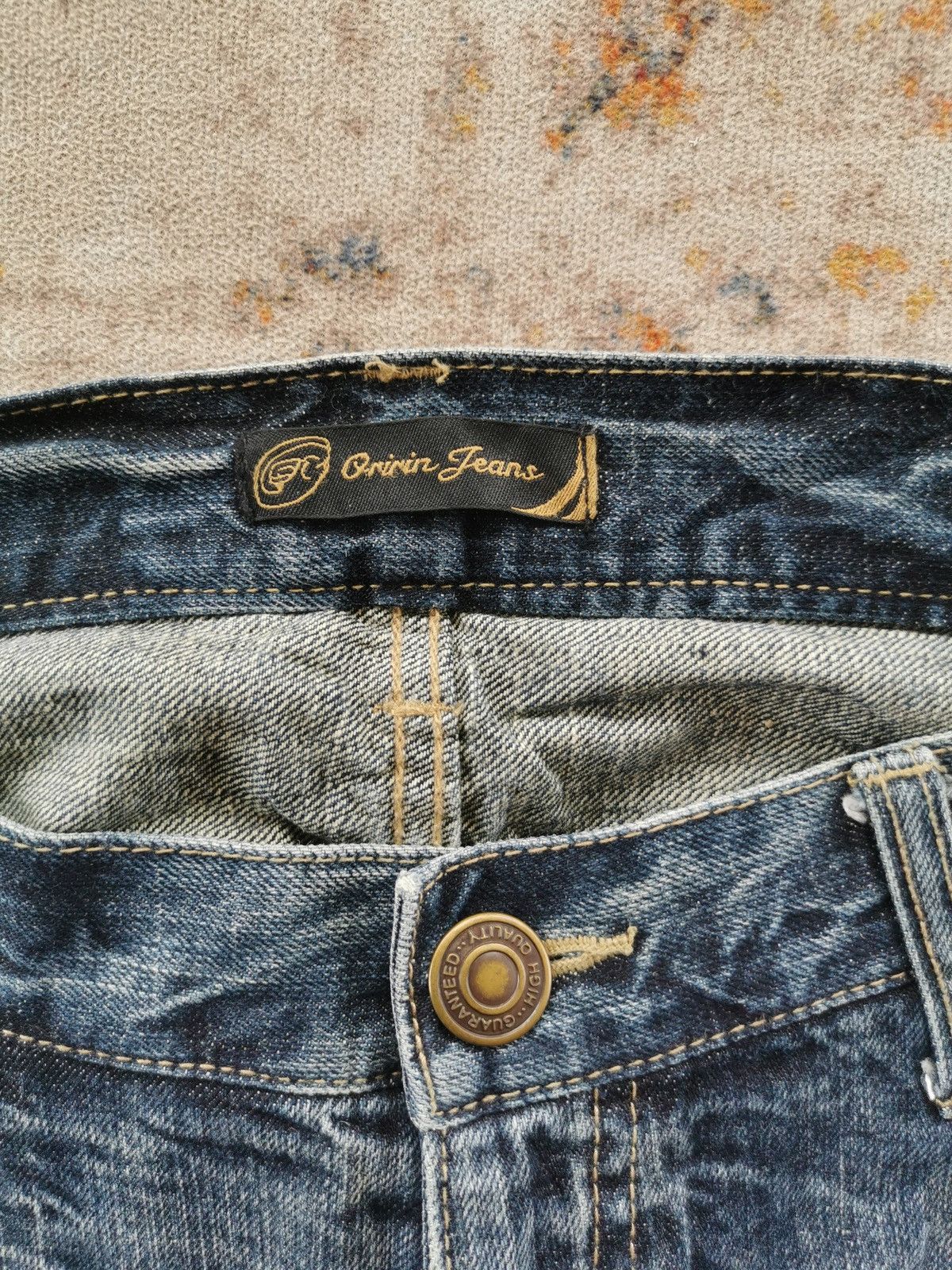 Japanese Brand Whiskers Grandmind Oririn Jeans Distressed Denim Size US 33 - 10 Thumbnail