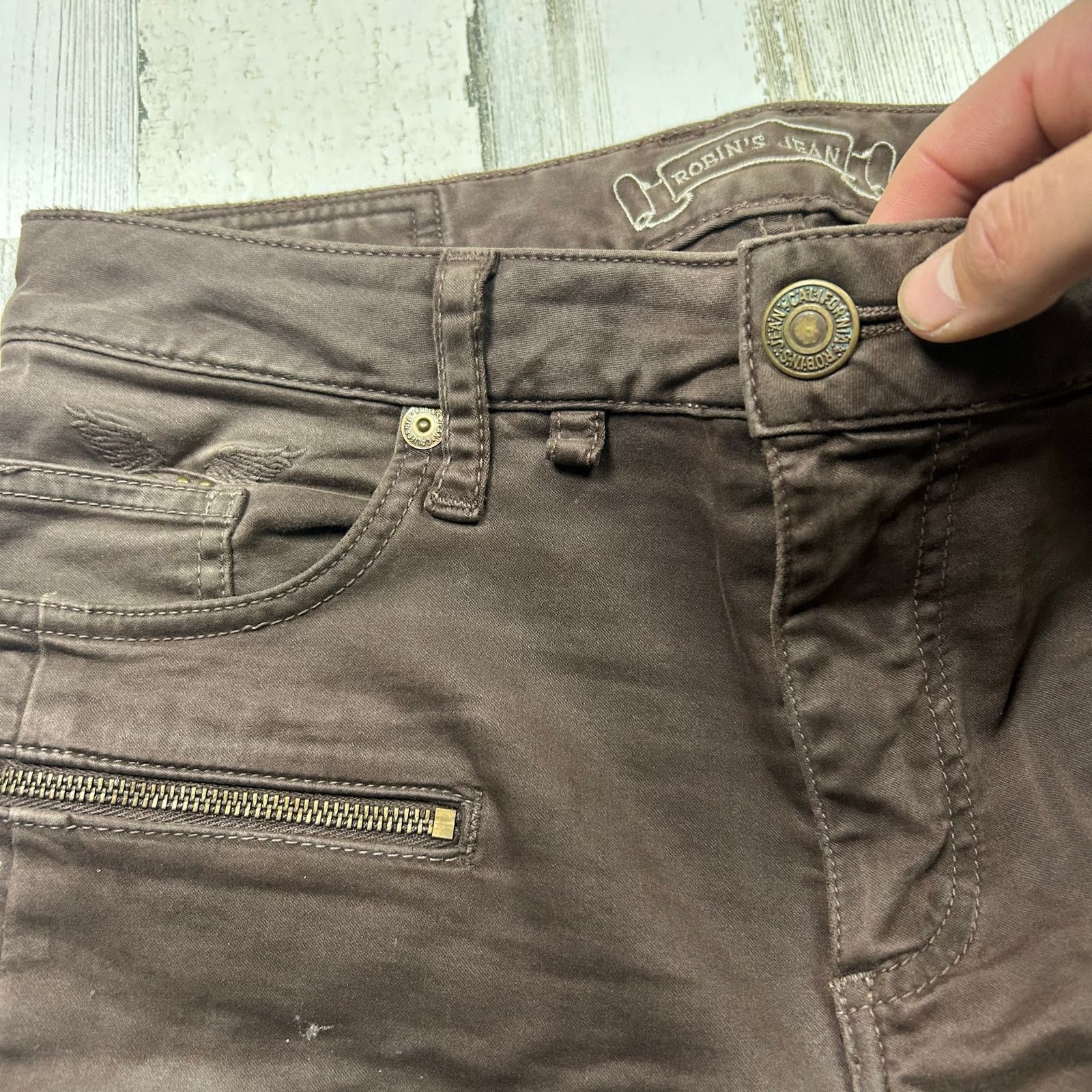 Robins Jeans ROBIN'S JEAN Men's Brown Straight Leg 'The Show' Cargo Pants Size US 29 - 3 Thumbnail