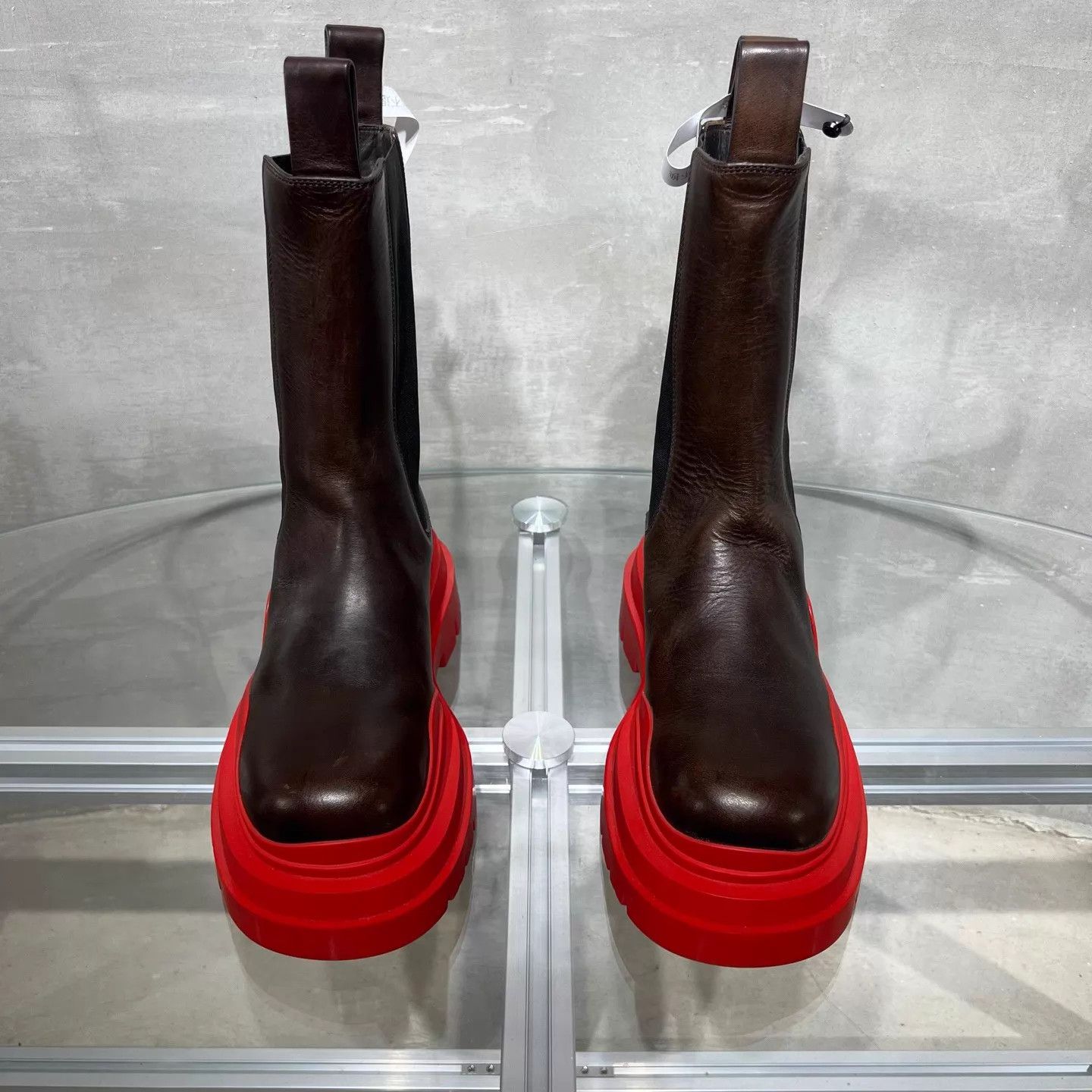 Bottega Veneta BV red sole brown over the knee boots EU 38 Size US 7.5 / IT 37.5 - 1 Thumbnail