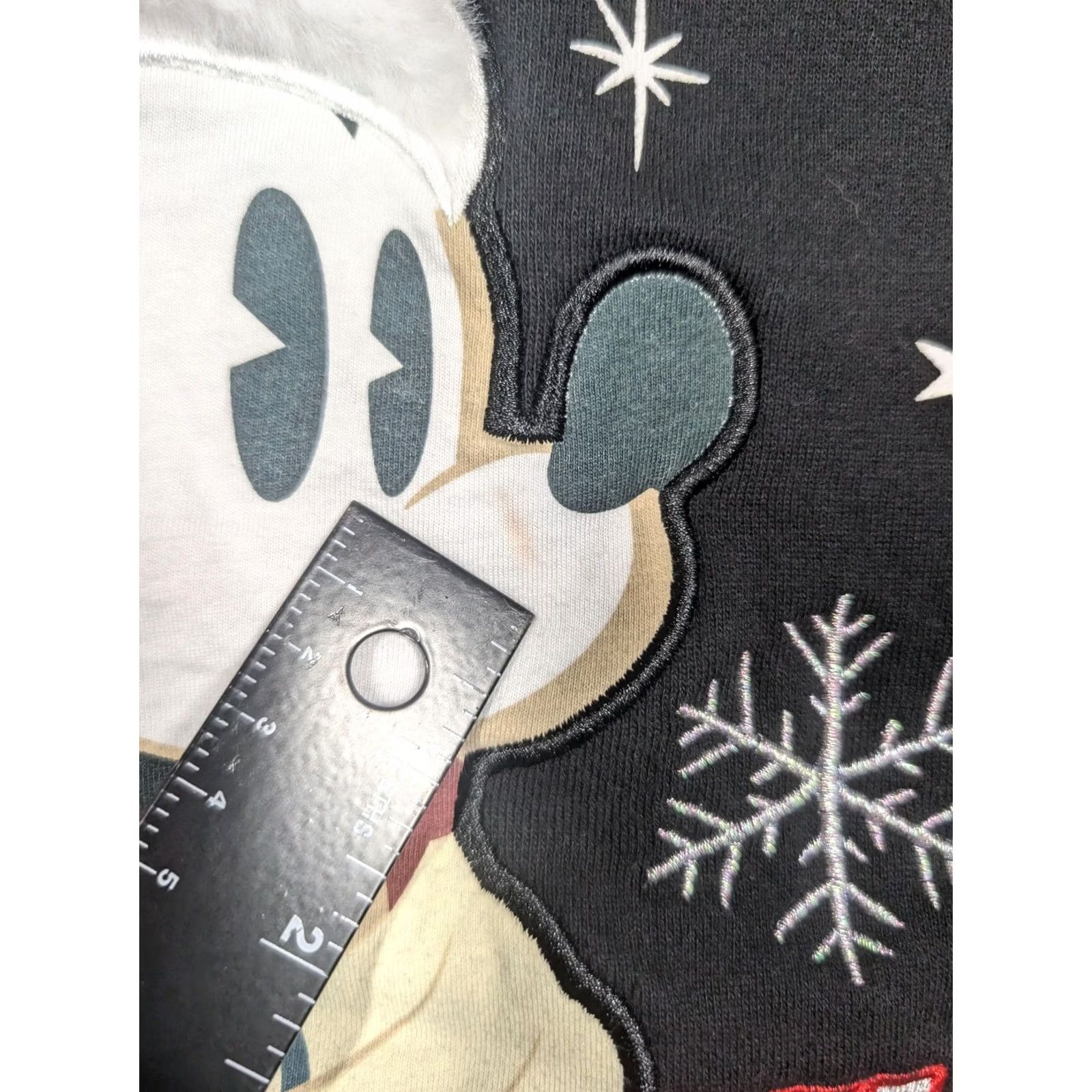 Disney VINTAGE Disney Sweatshirt Mickey Mouse Christmas Holiday Mens L Black Crewneck Pullover Graphic Print Fabric Fleece Size US L / EU 52-54 / 3 - 6 Thumbnail