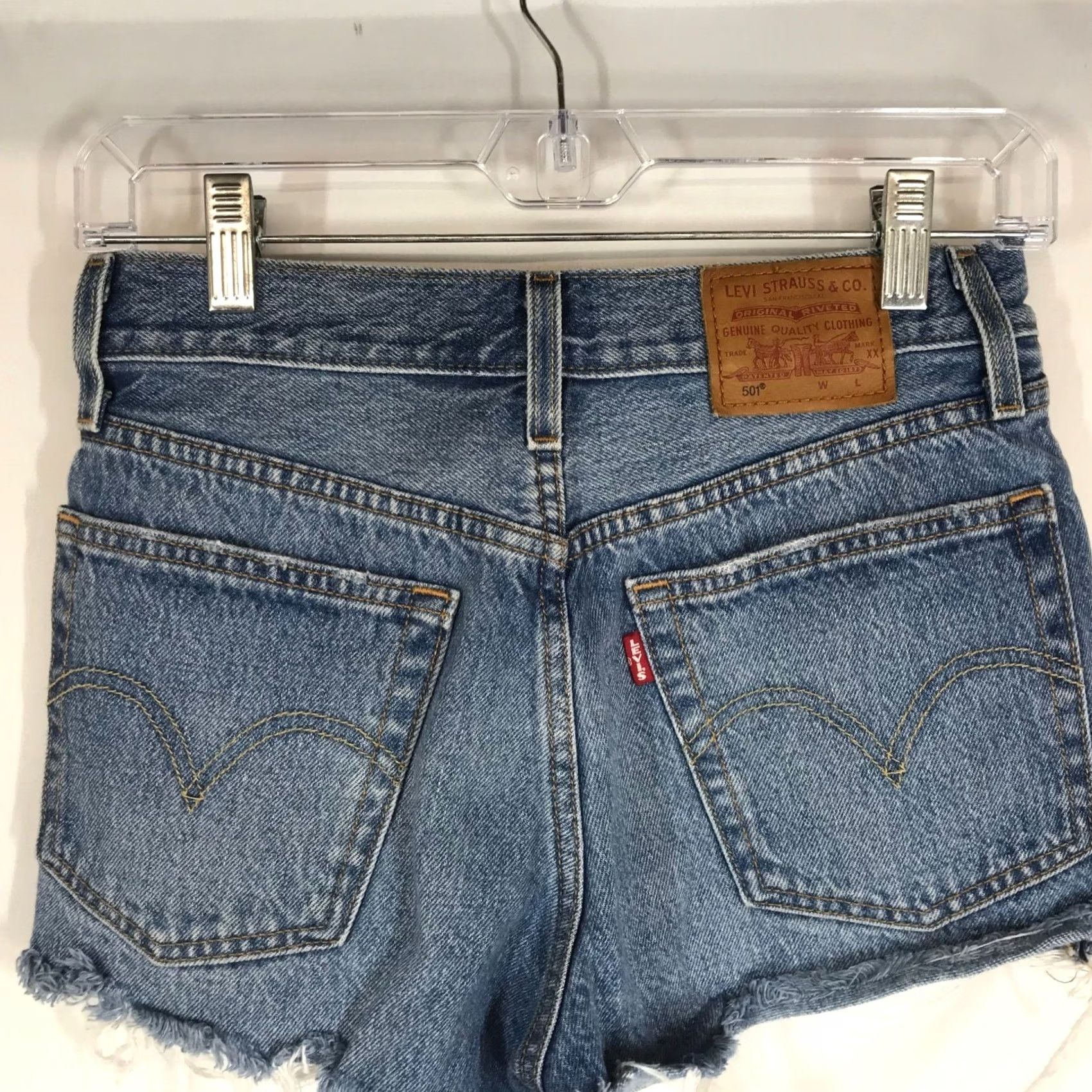 Levi's Levi'S Premium 501 Distressed Shorts - Medium Wash - High Rise - Cotton Casual Denim Size 42" / US 20 - 5 Thumbnail