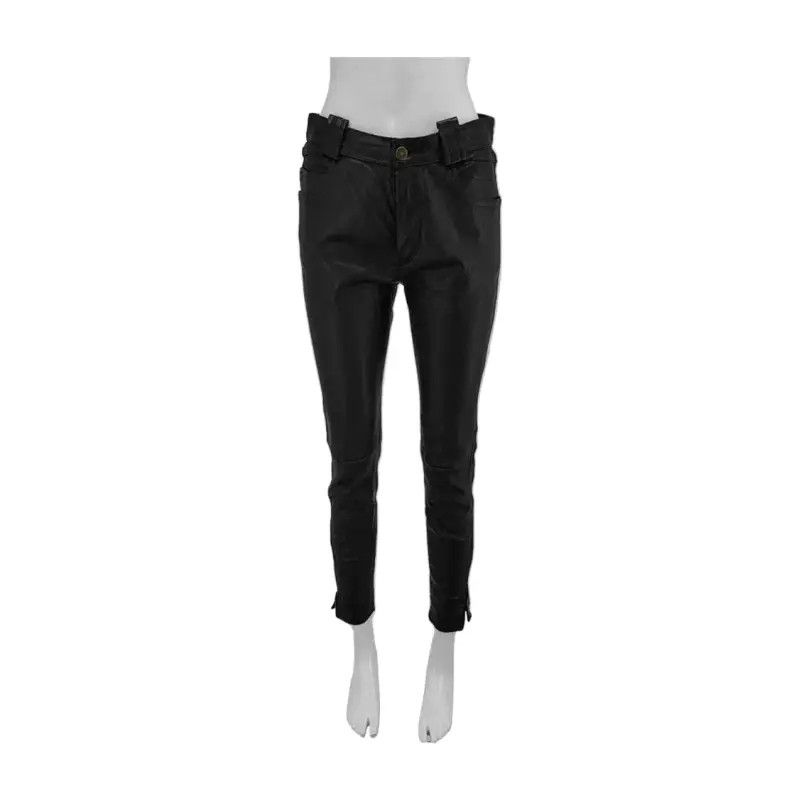 Louis Vuitton Louis Vuitton Black Leather Casual Pants for Women 0089 Size 23" - 1 Thumbnail
