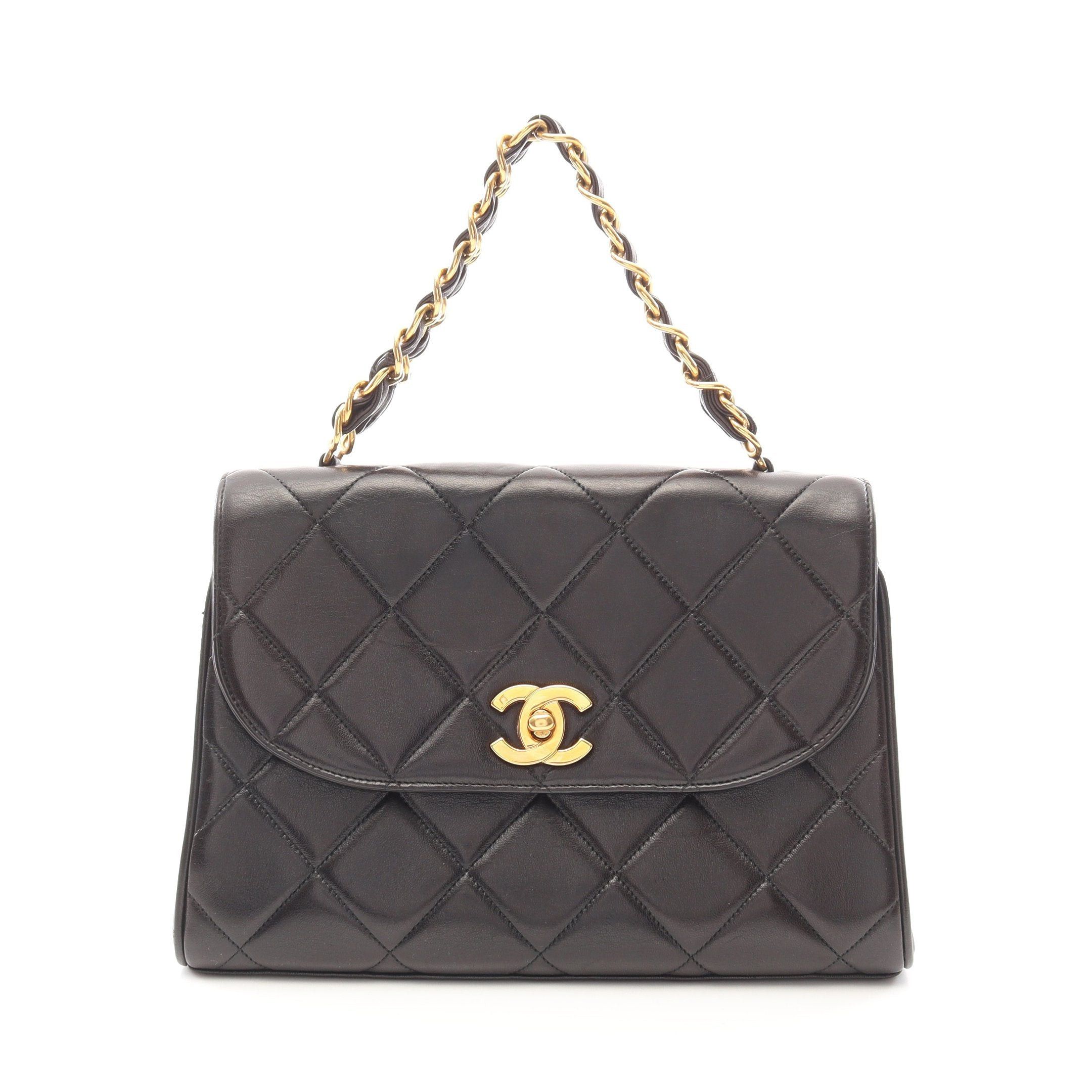 Chanel Chanel Matelasse Chain Handbag Lambskin Black Gold Hardware Size ONE SIZE - 1 Thumbnail