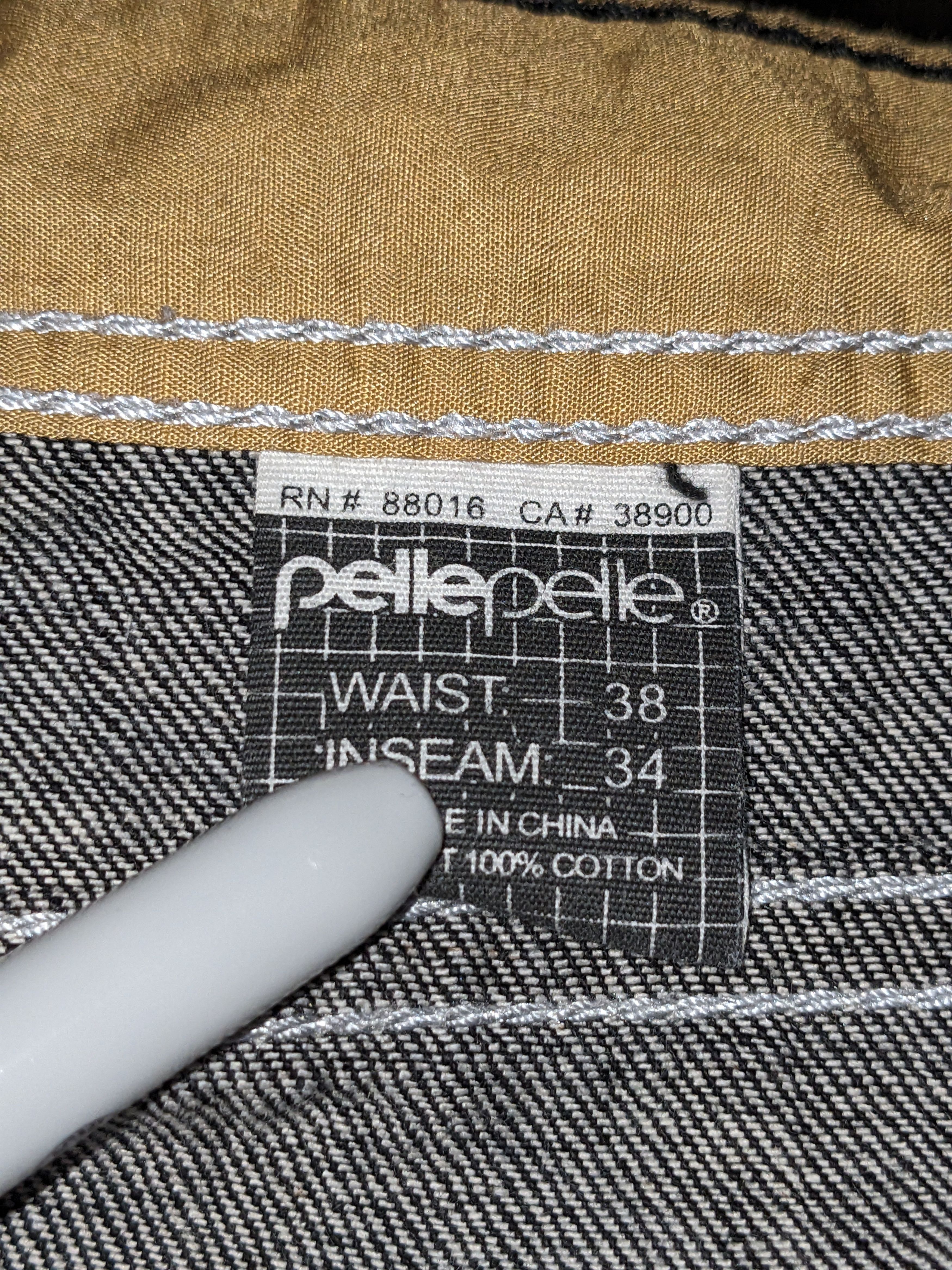 Pelle Pelle × Vintage Vintage Y2K Pelle Pelle 38 x 34 Black Jeans Size US 38 / EU 54 - 6 Thumbnail
