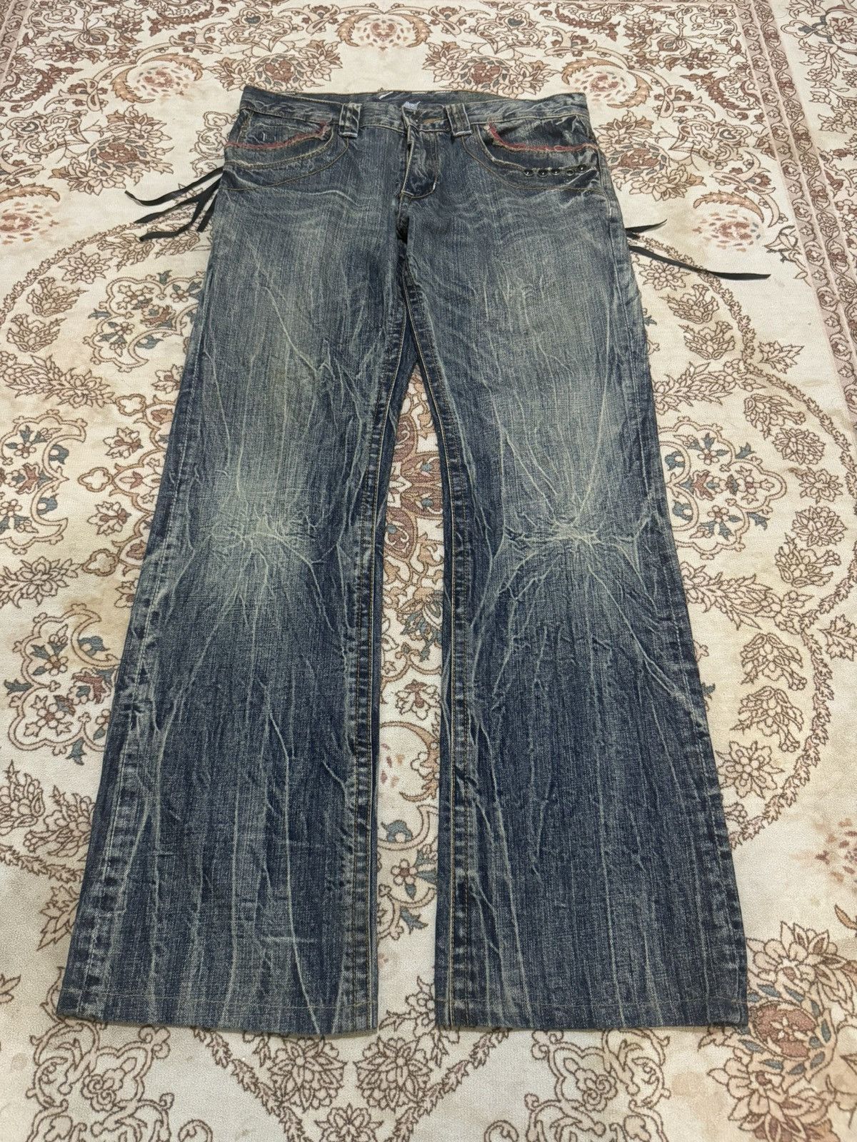 Japanese Brand × Vintage × semanticdesign Vintage Semantic Design Japan Wings Flare Jeans Size US 33 - 1 Thumbnail