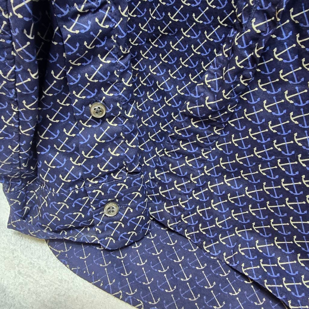 Ralph Lauren Men's Ralph Lauren Blue Anchor Print Button Down Shirt XL Size US XL / EU 56 / 4 - 6 Thumbnail
