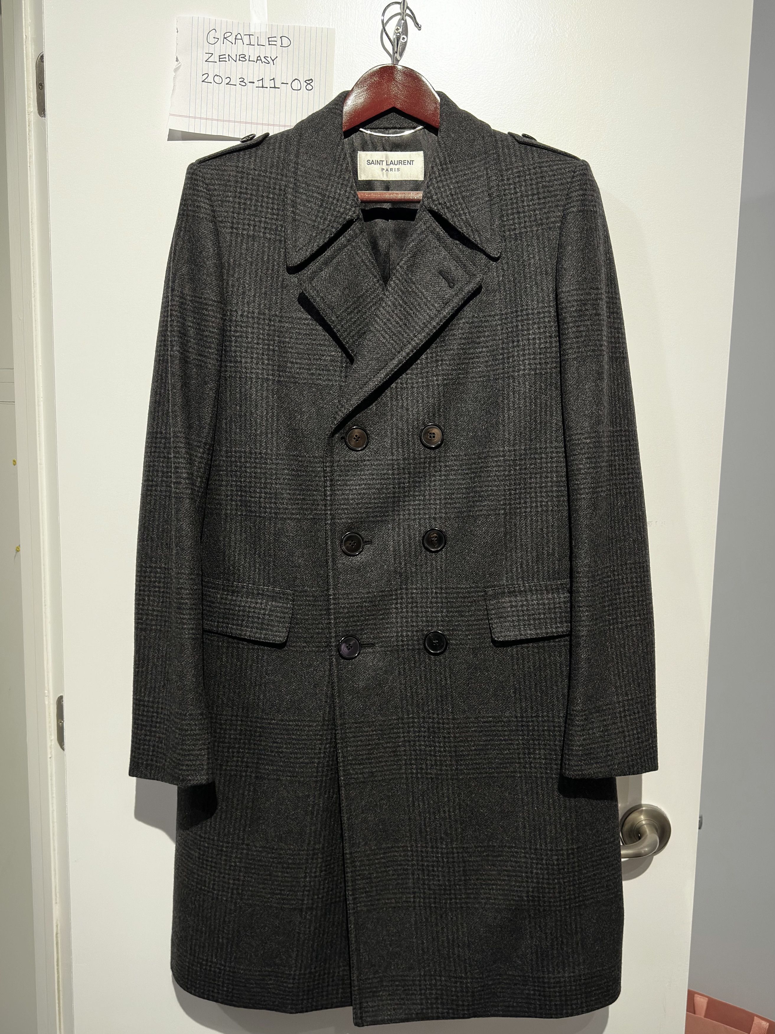 Saint Laurent Paris Saint Laurent FW15 Double-Breasted Wool Tube Coat Size US L / EU 52-54 / 3 - 1 Thumbnail