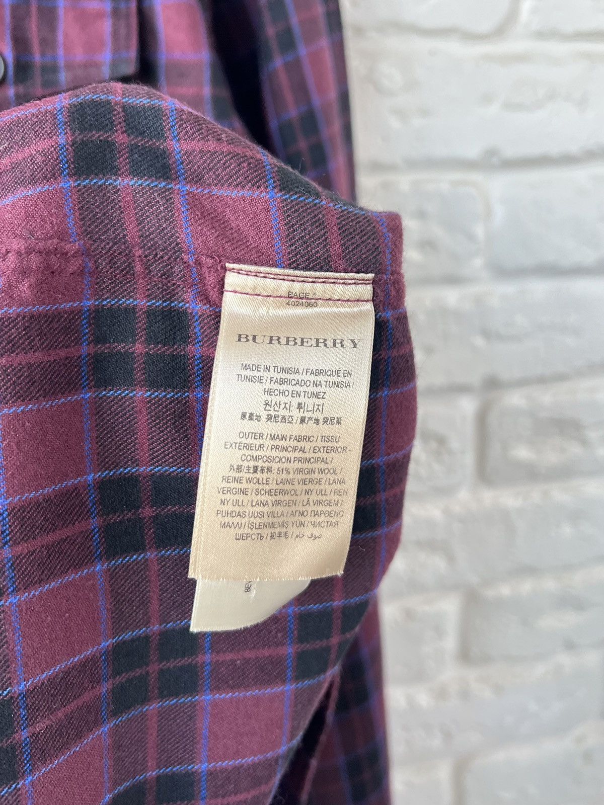 Burberry Burberry Brit Checked Wool Button Up Shirt Size US M / EU 48-50 / 2 - 6 Thumbnail