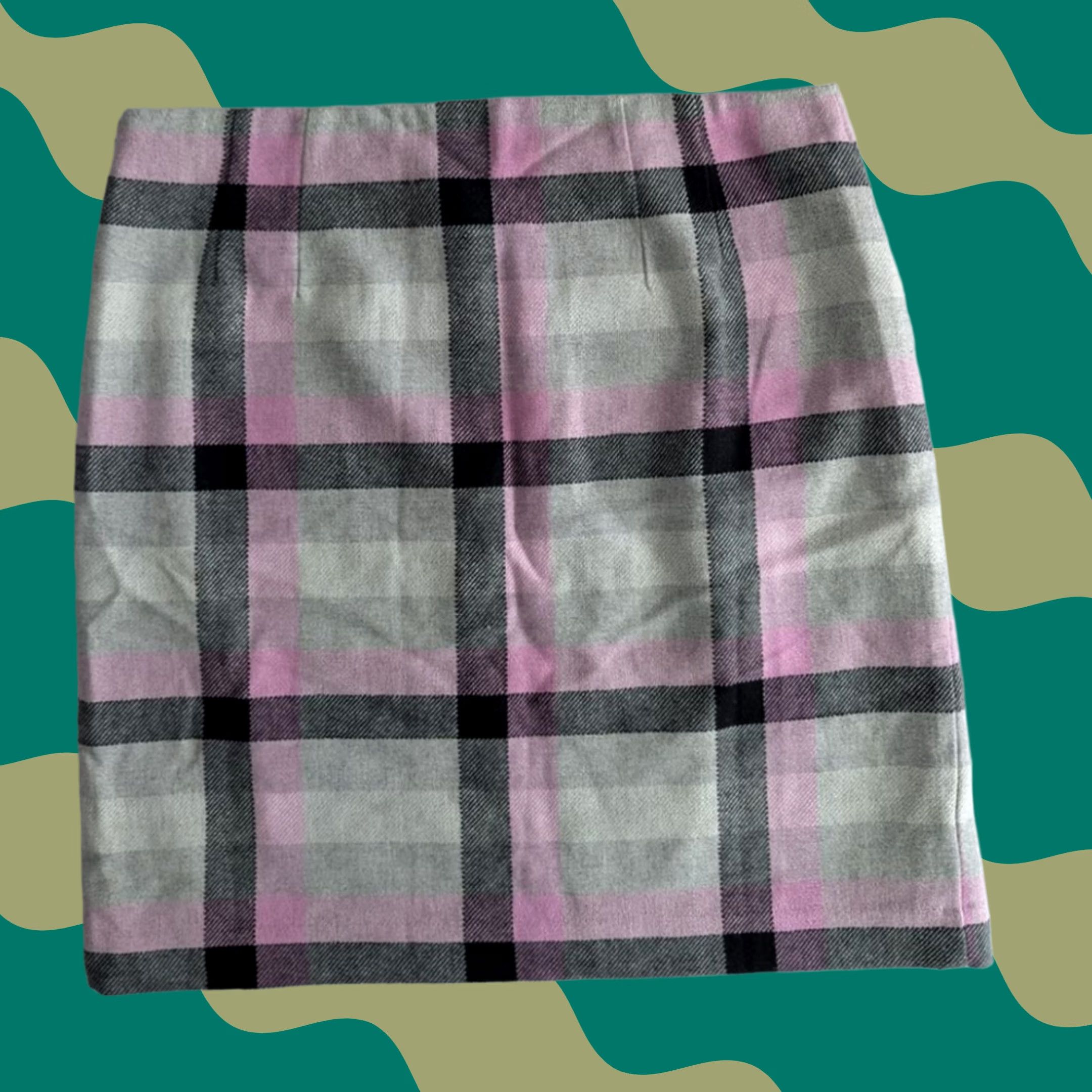 Talbots Talbots Skirt Pencil Wool Blend Pink Grey Plaid Sz 10 Zipper Lined Knee Length Womens Career Workwear Autumn Winter Spring Vintage No Size 32" / US 10 / IT 46 - 1 Thumbnail