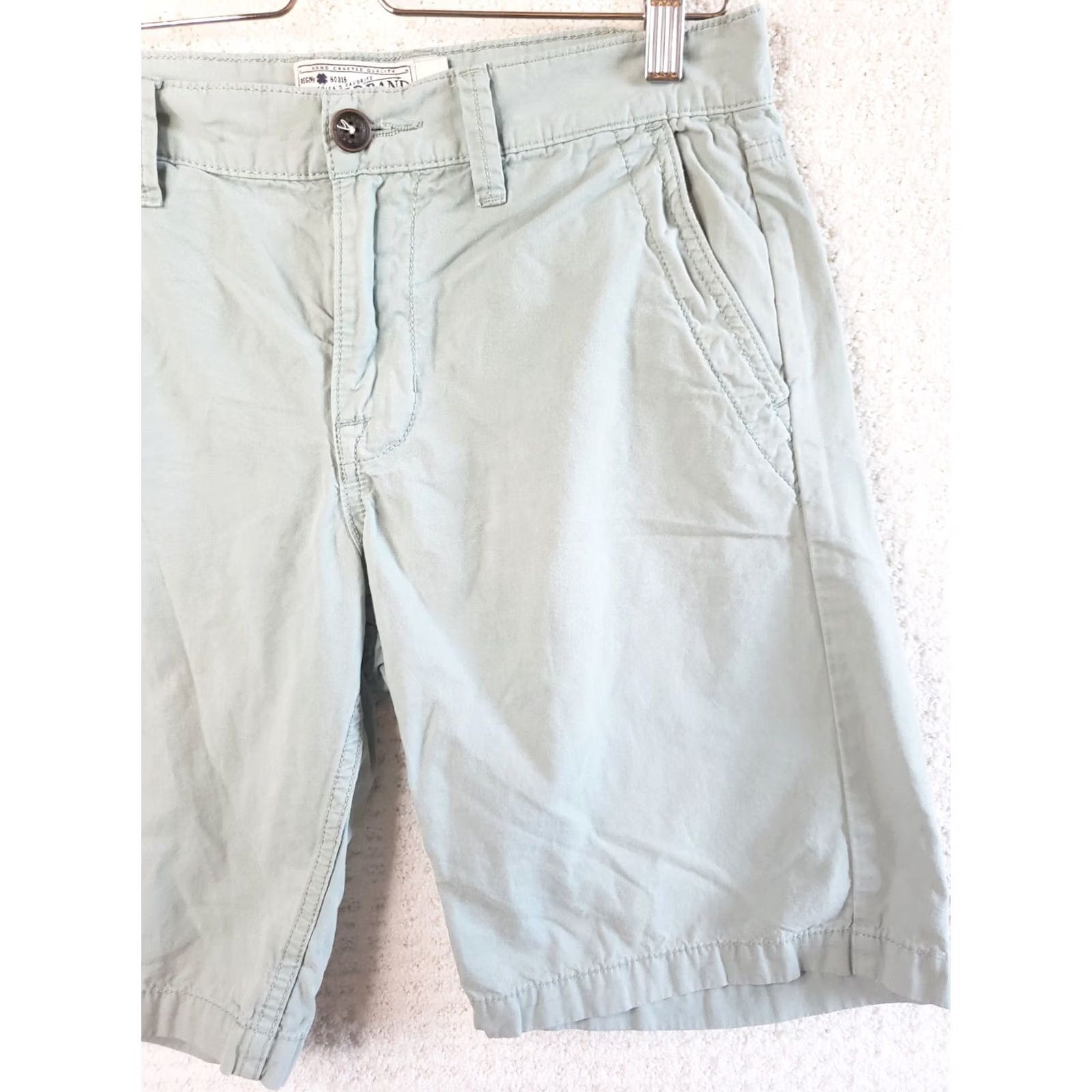 Lucky Brand Lucky Brand Men Chino Shorts Flat Front Slash Pockets Cotton Green 30 Regular XS? Size US 30 / EU 46 - 3 Thumbnail